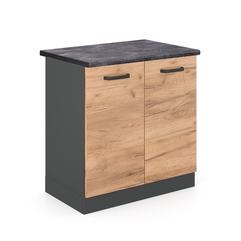 Vicco Spülenunterschrank R-Line, Goldkraft Eiche/Anthrazit, 80 günstig online kaufen