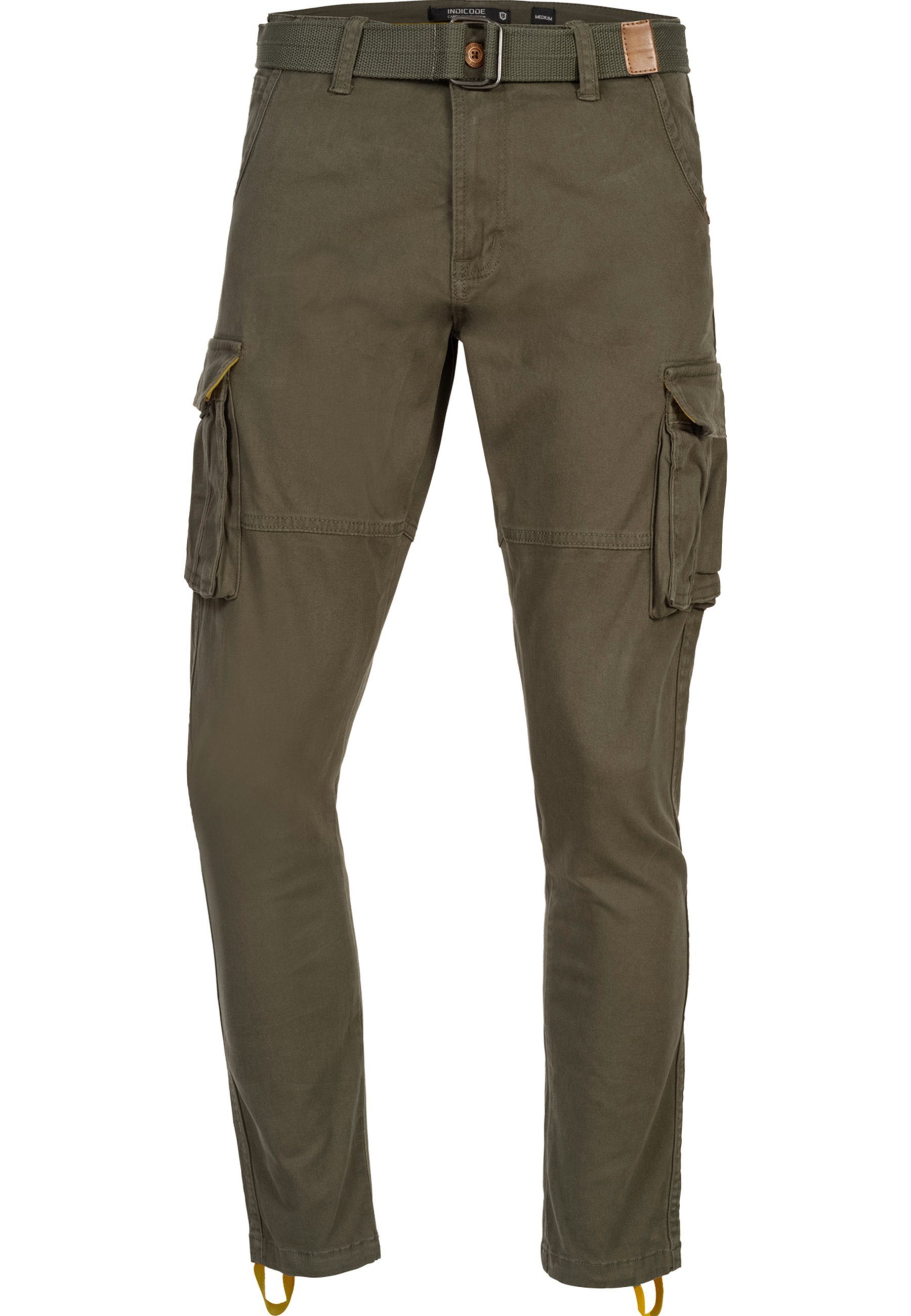Indicode Cargohose Herren Mathen Cargo Hose Herrenhose aus elastischer Baum günstig online kaufen