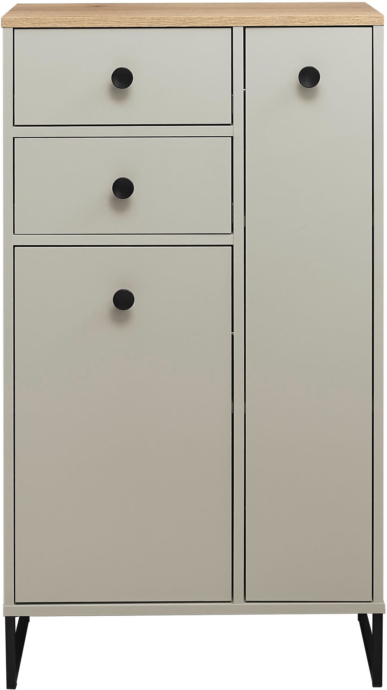 BASIC by Balculina Midischrank Linea (1-St) Breite 38cm, U-Profil Füße, Unterflurauszug