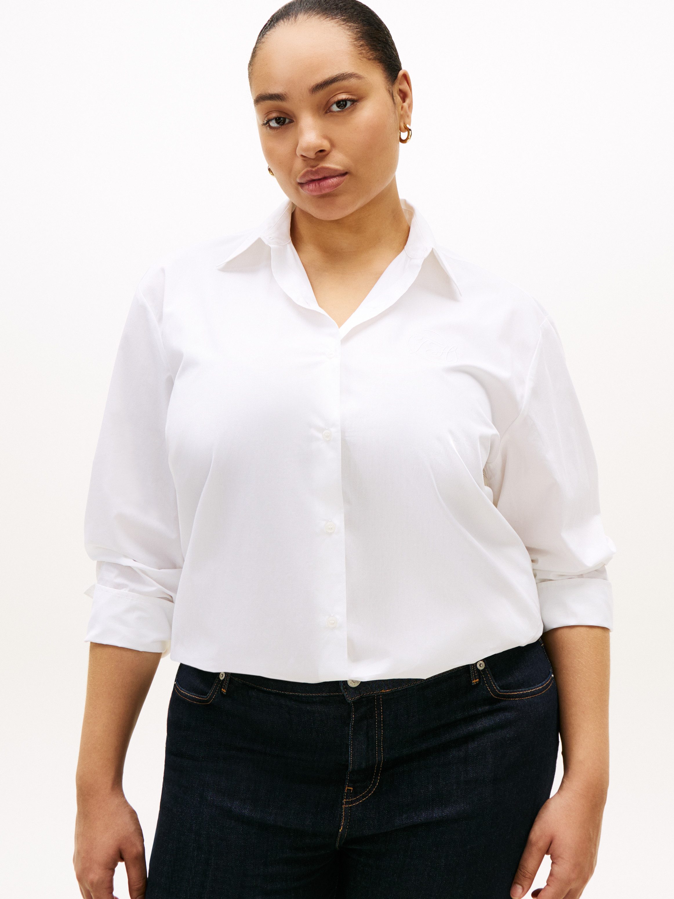 Tommy Hilfiger Curve Hemdbluse CRV COTTON EASY SHIRT in großen Größen günstig online kaufen