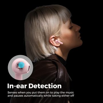 Soundpeats Automatische Wiedergabepause In-Ear-Kopfhörer (Spielmodus für geringe Latenzzeit und 17,5 Stunden Akkulaufzeit für langanhaltenden Musikgenuss., für klare Kommunikation. Spielmodus für geringe Latenzzeit 17,5Stunden)