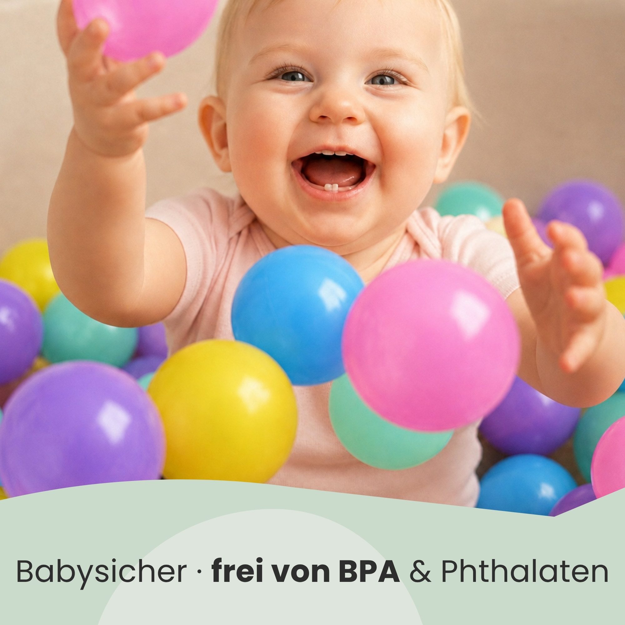 LittleTom Bällebad-Bälle Baby - 100 Bunte Bälle fürs Bällebad - 7cm Geprüfte Kinder Spielbälle (100-St), Ab dem 1. Tag: Babybälle zum Greifen - Plastikbälle für den Bällepool