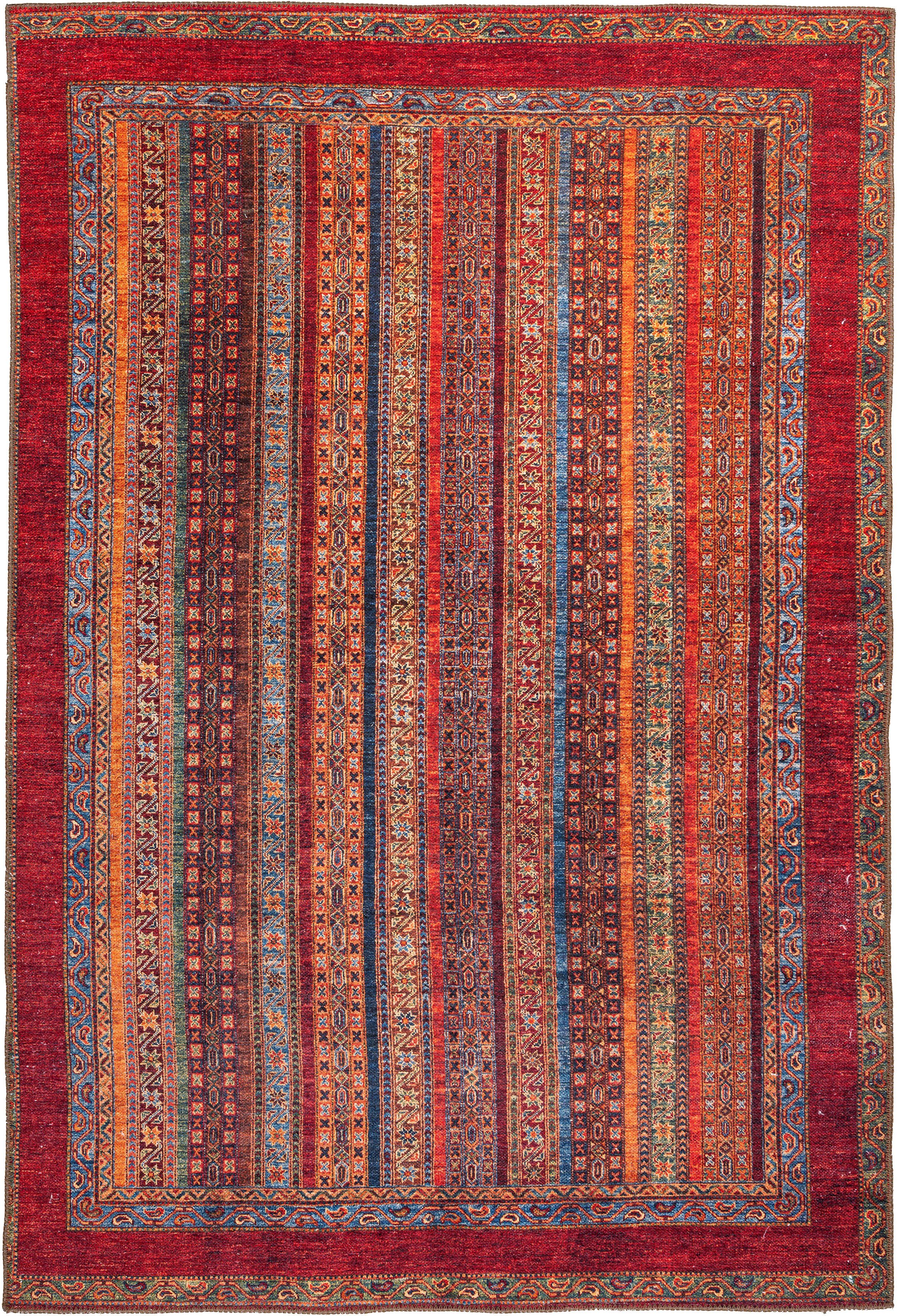 Teppich Faye 425, me gusta, rechteckig, Höhe: 6 mm, Flachgewebe, gedrucktes Motiv, Wohnzimmer