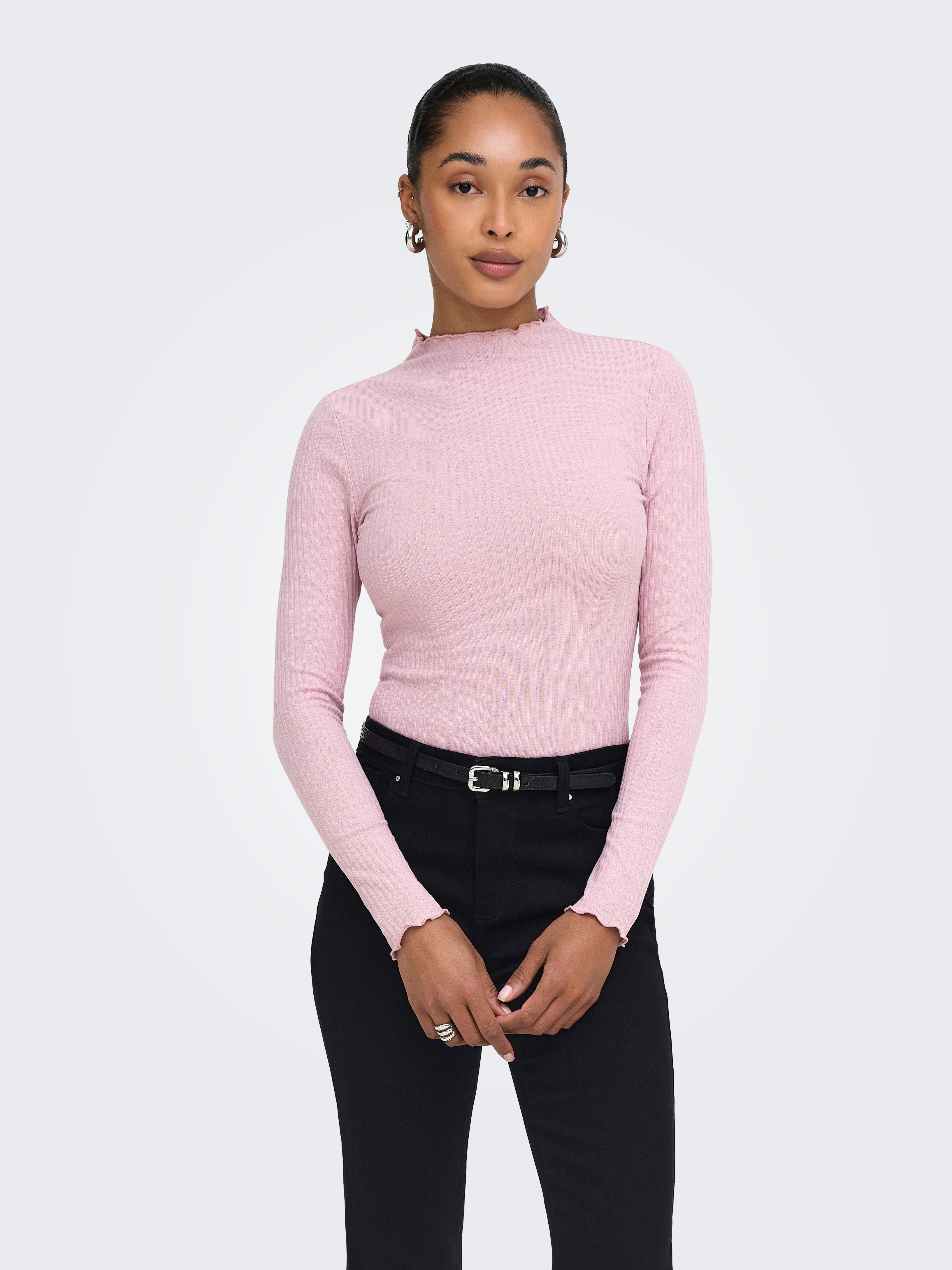 ONLY Langarmshirt ONLEMMA L/S HIGH NECK TOP Materialmix