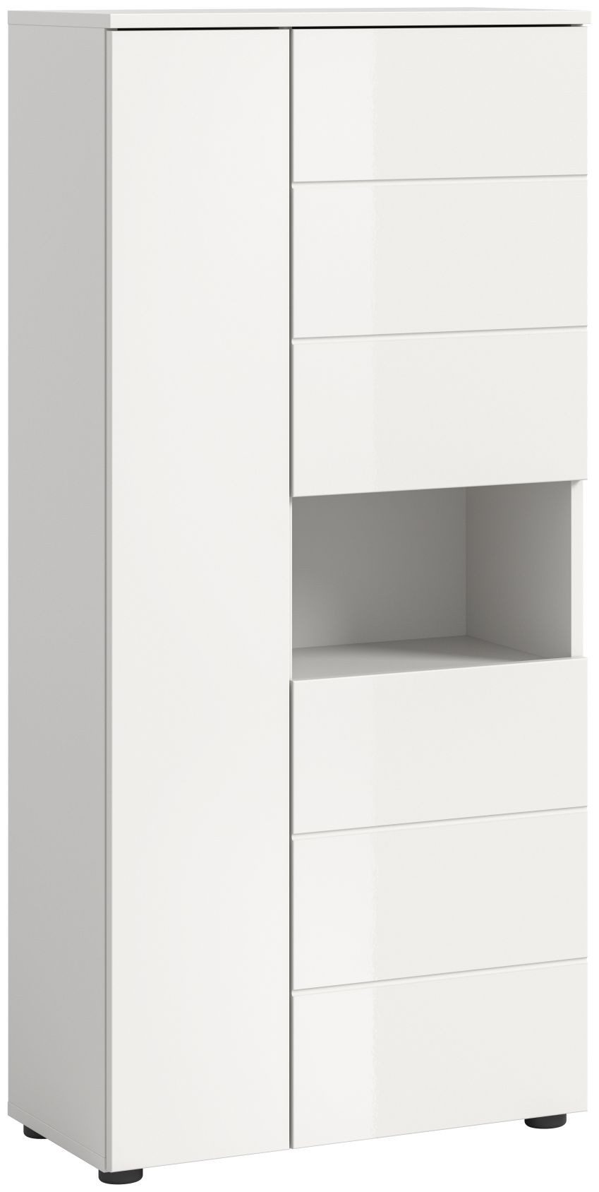 xonox.home Hochschrank Weiß Hochglanz Melamin Modern günstig online kaufen