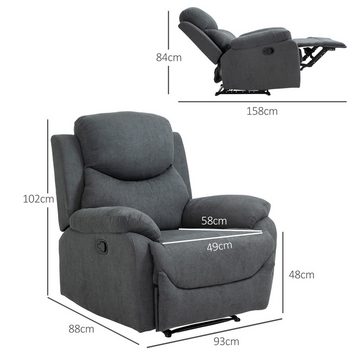 HOMCOM Relaxsessel TV Sessel mit Liegefunktion (Ruhesessel, 1-St., Fernsehsessel), bis 150 kg Belastbar