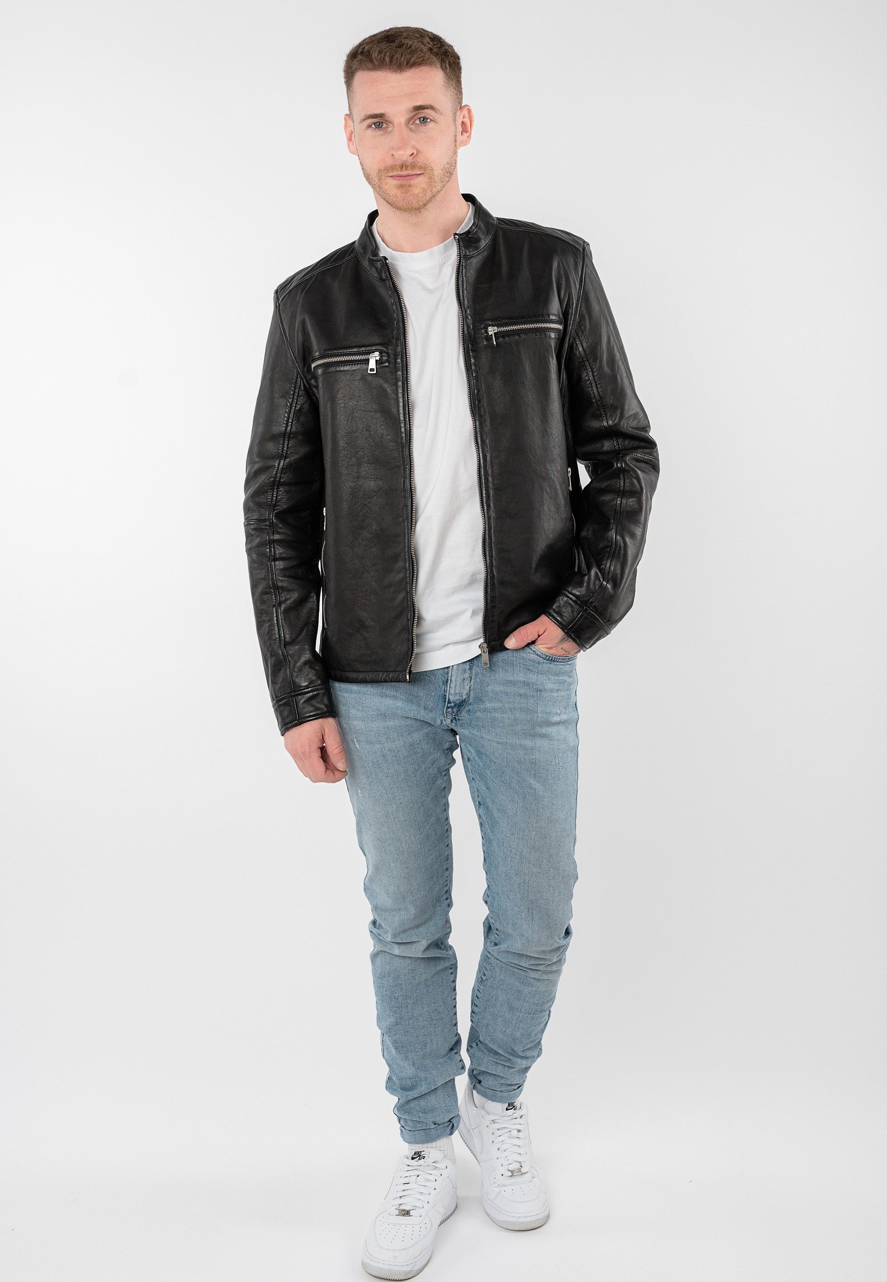 Mauritius Lederjacke MMBounto mit Stehkragen