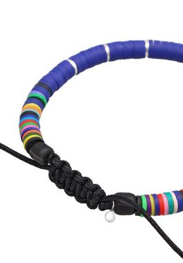 Kuzzoi Bead-Armband-Set Herren Heishi Glas Beads Textilband 925 Silber, Heishi Beads