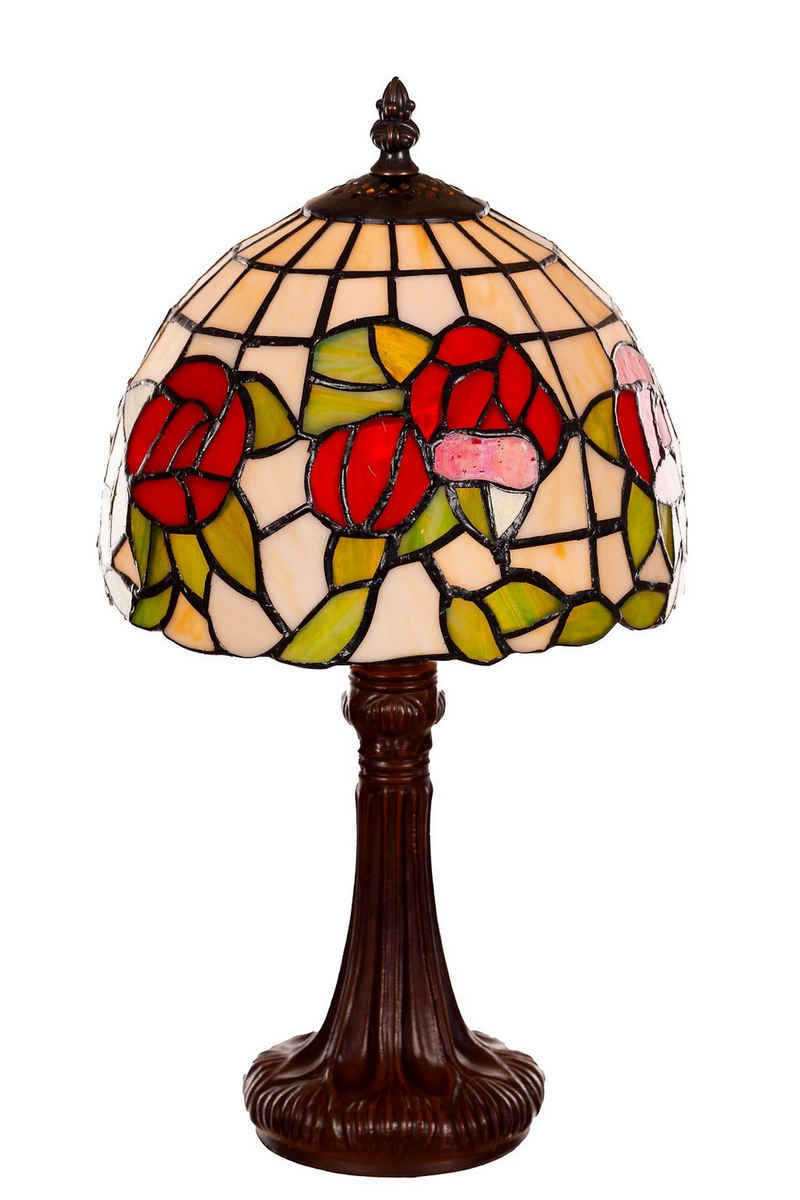 BIRENDY Stehlampe Birendy Tischlampe Tiffany Style Rosen Tiff149 Motiv Lampe