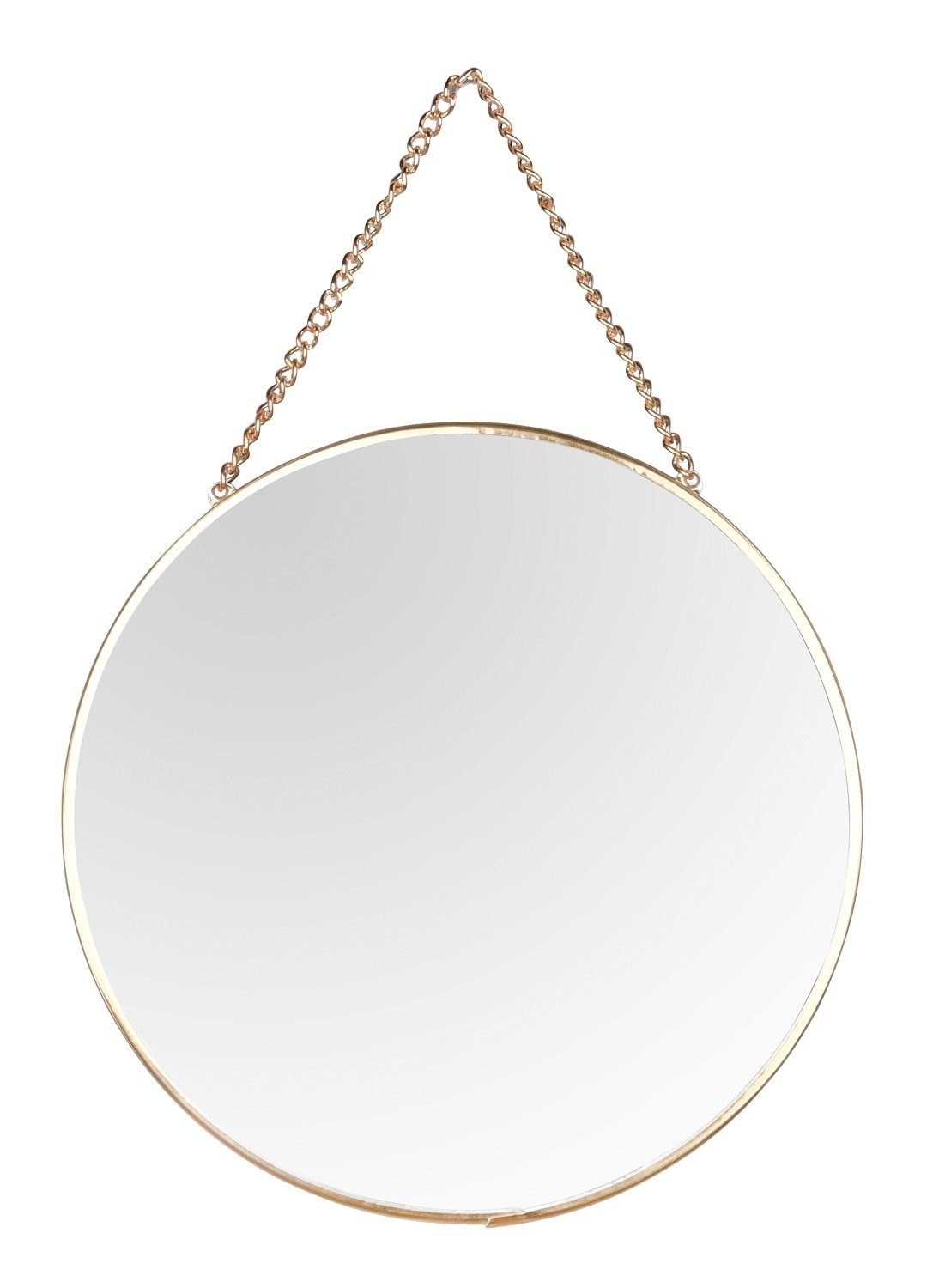 Spiegel CORA, Gelbgold, Metall, mit Aufhängeketten, (Set), 3-teilig