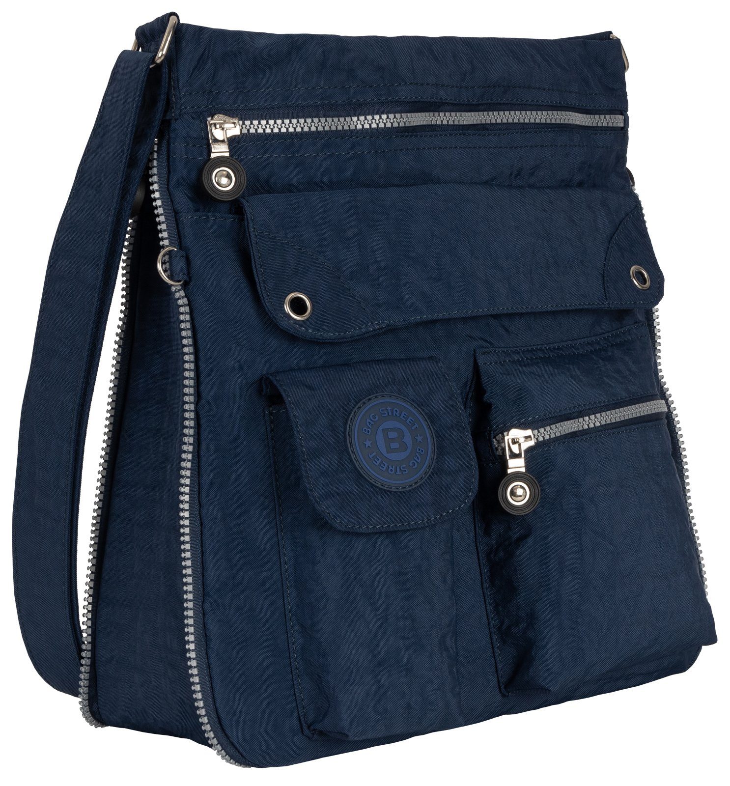 Damentasche BAG Schultertasche, tragbar Umhängetasche Schlüsseltasche Blau als Schultertasche Handtasche Umhängetasche STREET Schwarz,