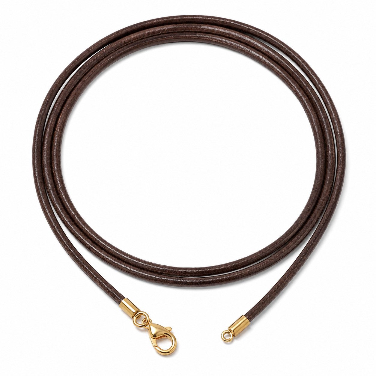 unbespielt Lederband Lederband Braun gefärbt Karabinerverschluss Goldfarben 1m Lang Kürzbar, Modeschmuck für Damen und Herren