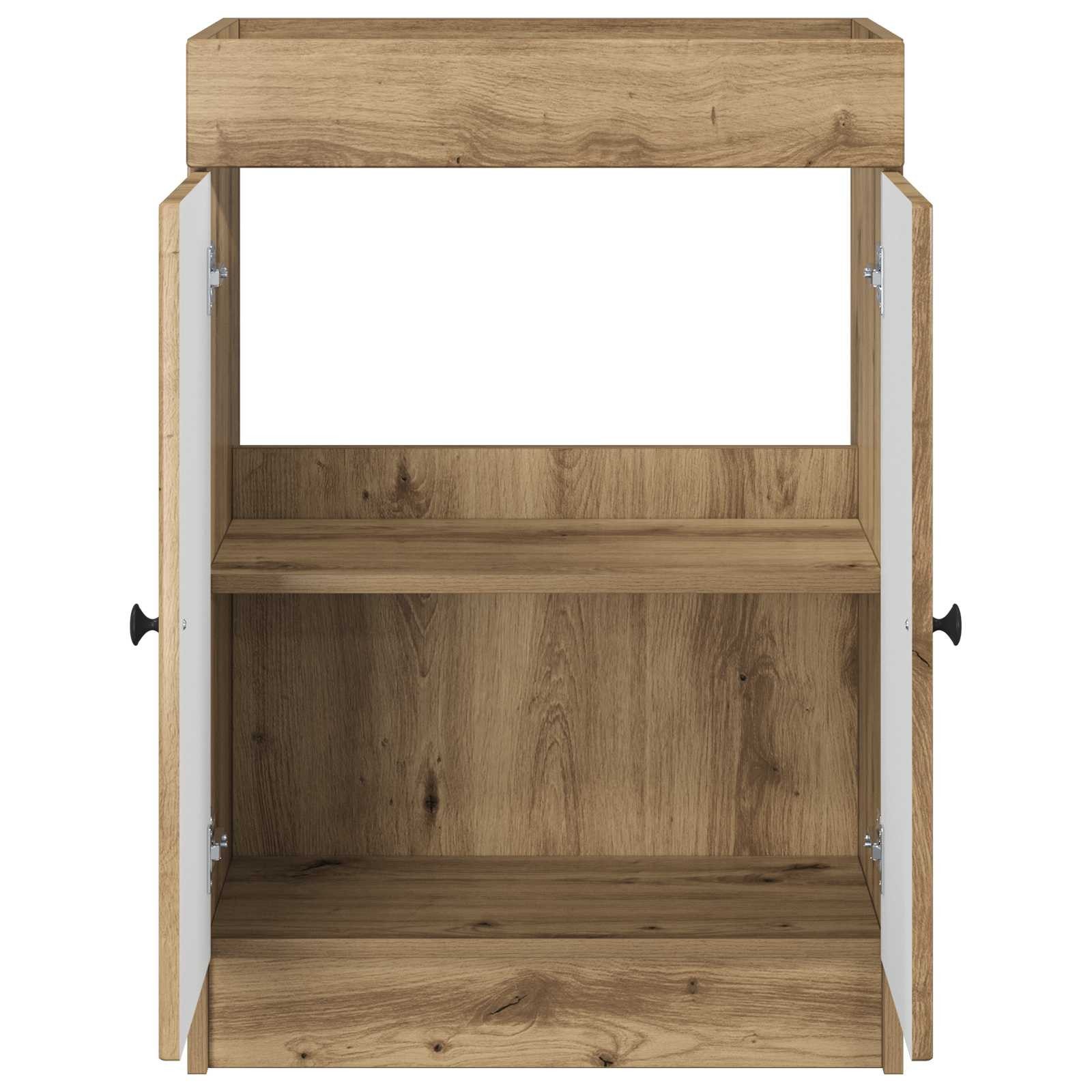vidaXL Badezimmerspiegelschrank Unter dem Waschbecken Badschrank Artisan-Eiche (1-St) – Bild 4 von 5