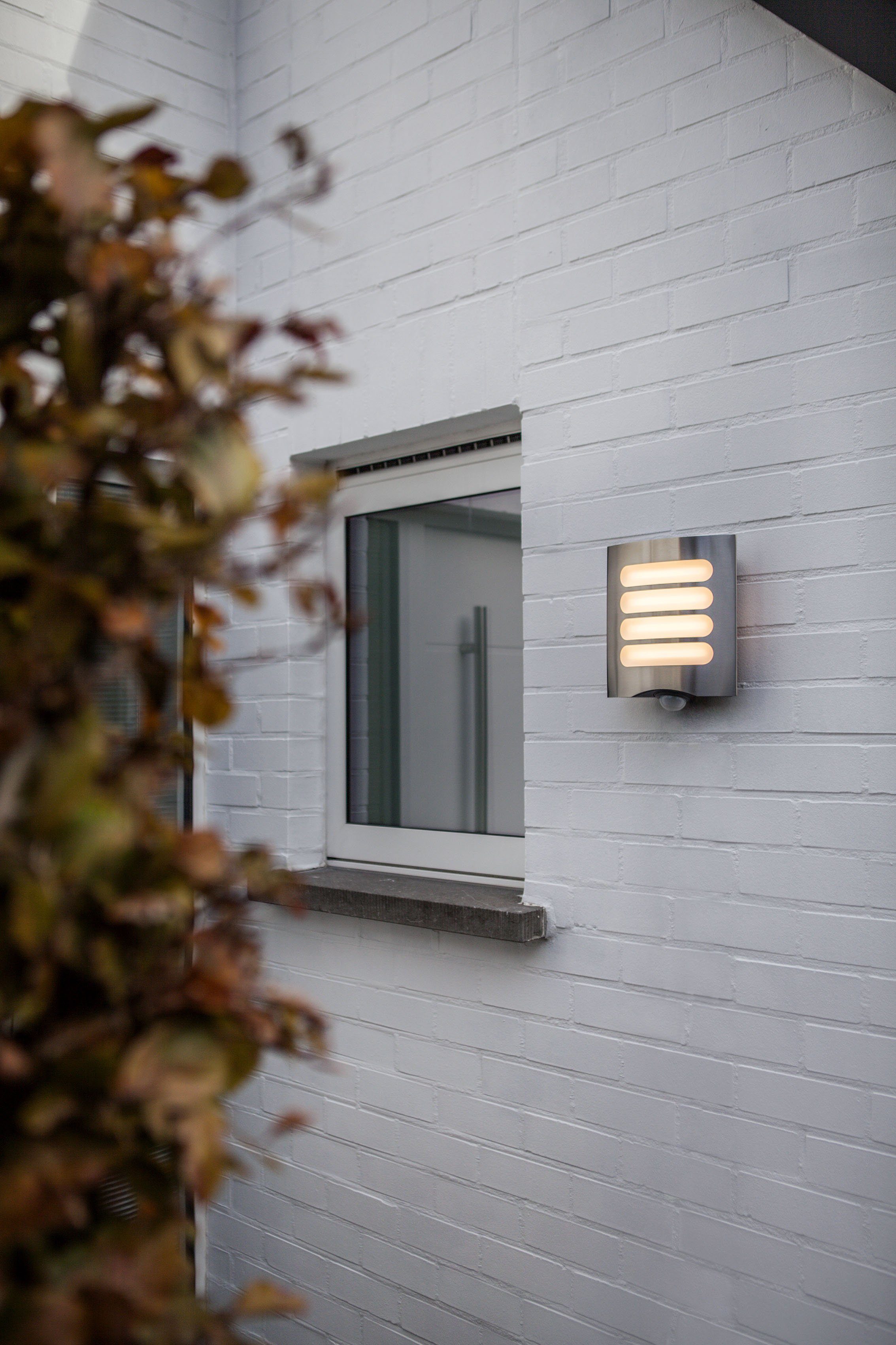 fest Bewegungsmelder FARELL, Warmweiß, integriert, LED LUTEC Außen-Wandleuchte LED