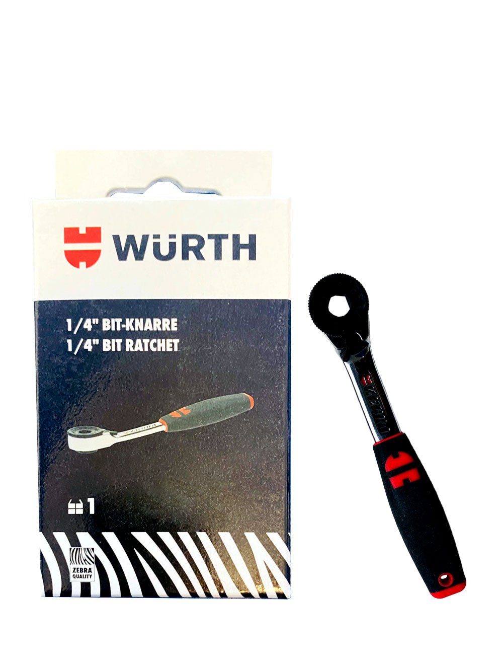 Würth Ratsche Würth Zebra 1/4 ZOLL Abtrieb 6,3mm MINI Bit-Knarre Ratsche (1 St)