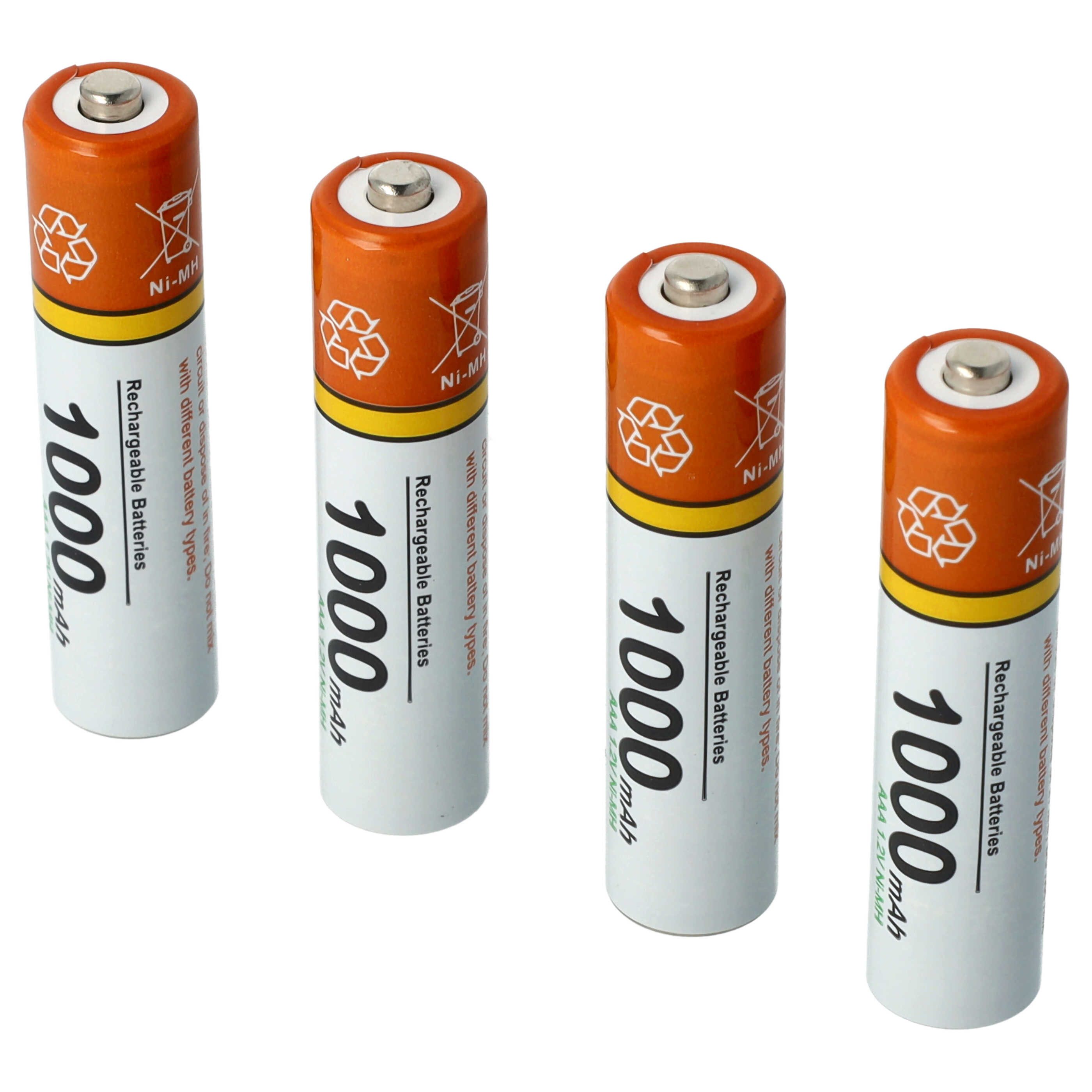 vhbw Akku passend für Siemens Gigaset S440, S150, S44, S79H, S445 Akku Akku NiMH 1000 mAh (1,2 V, 4 St), Leistungsfähige Austausch-Akkus für Telefon, Festnetz oder schnurloses
