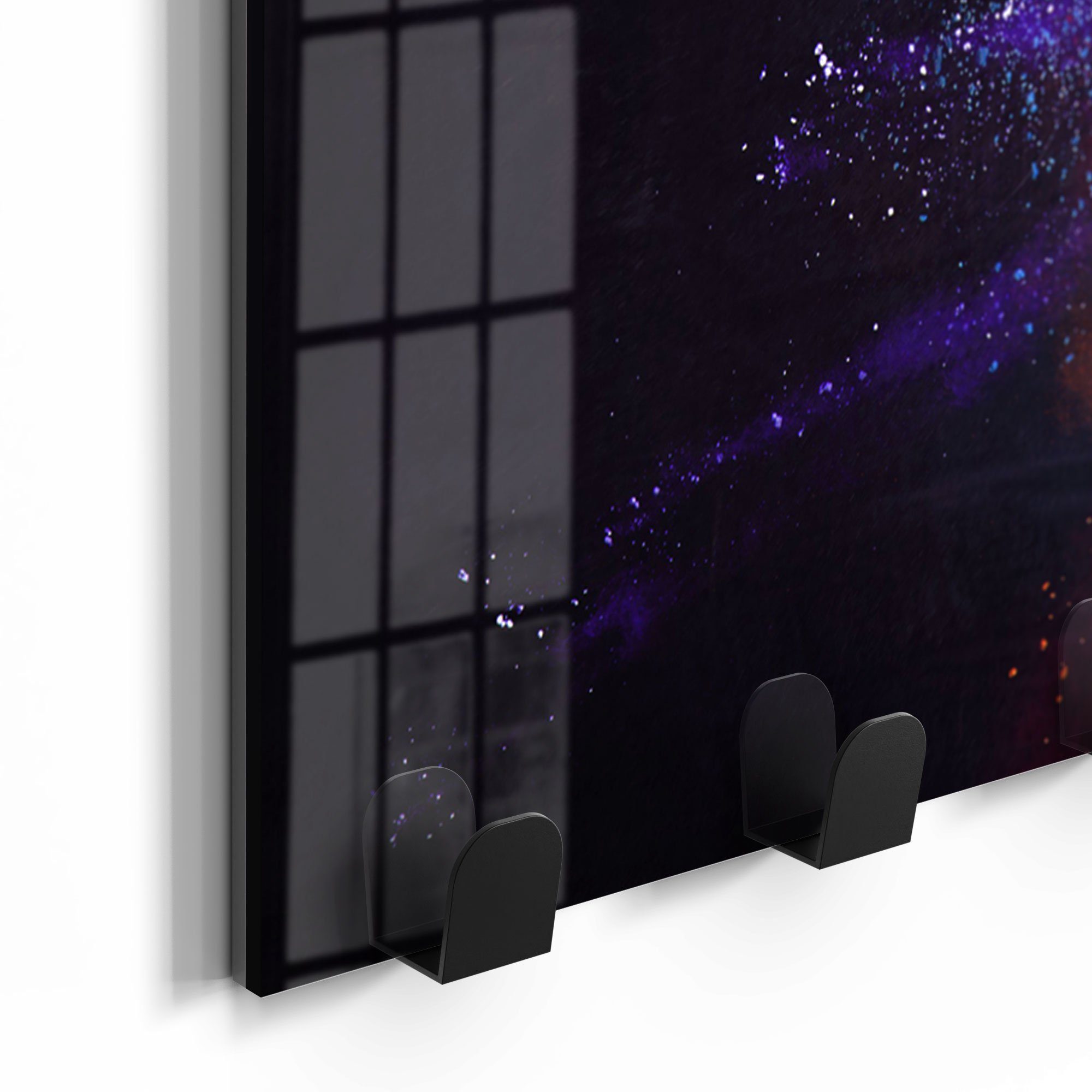 DEQORI Glas Garderobe magnetisch Kleiderhaken Farbknall', beschreibbar Paneel in 'Kosmonaut