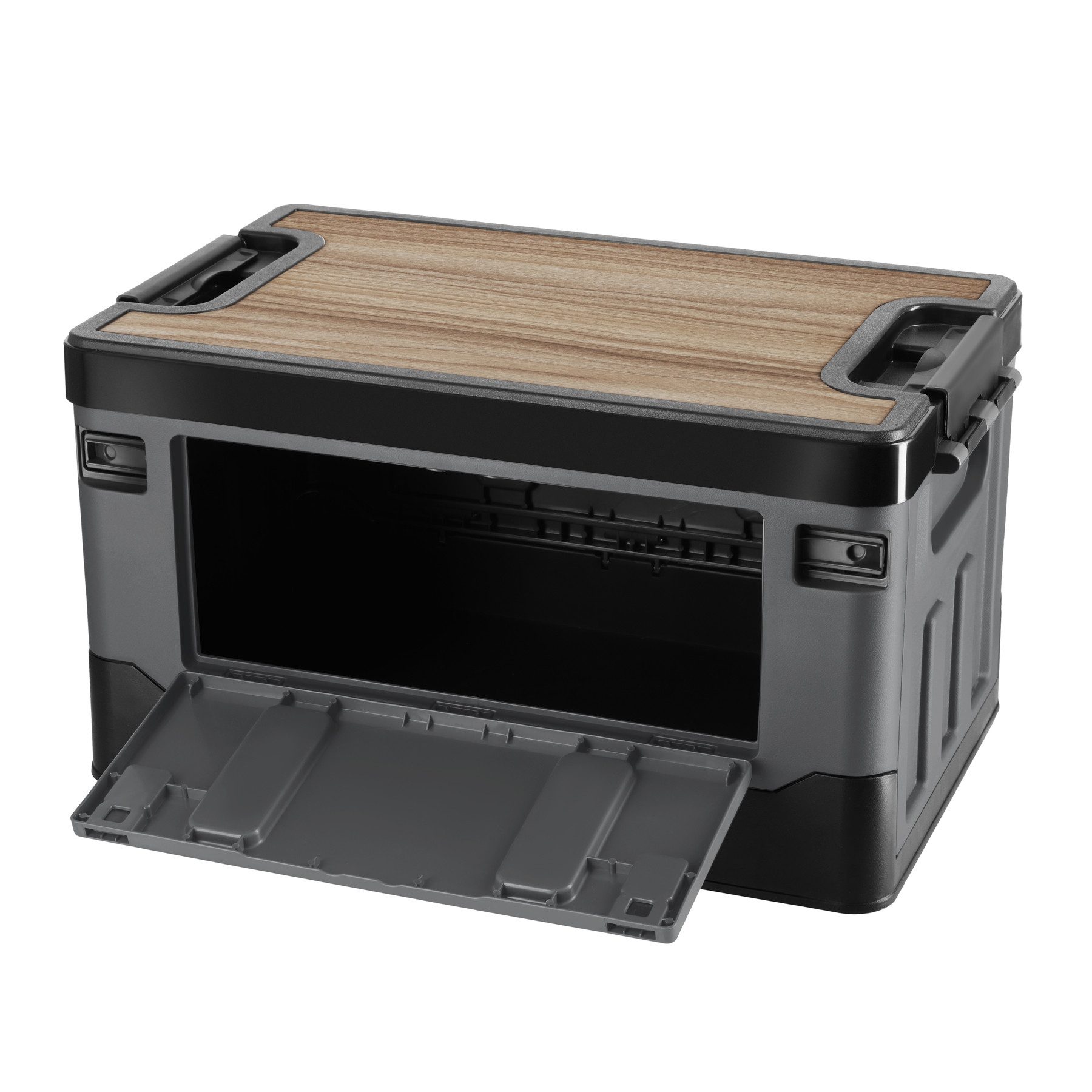 NILS CAMP Faltbox Aufbewahrungsbox Transportkiste Campingbox (Spar-Set, 1 St., 48 x 30 x 27 cm faltbar), faltbar, stapelbar, Tischplatte, 38 l, Deckel bis 80 kg