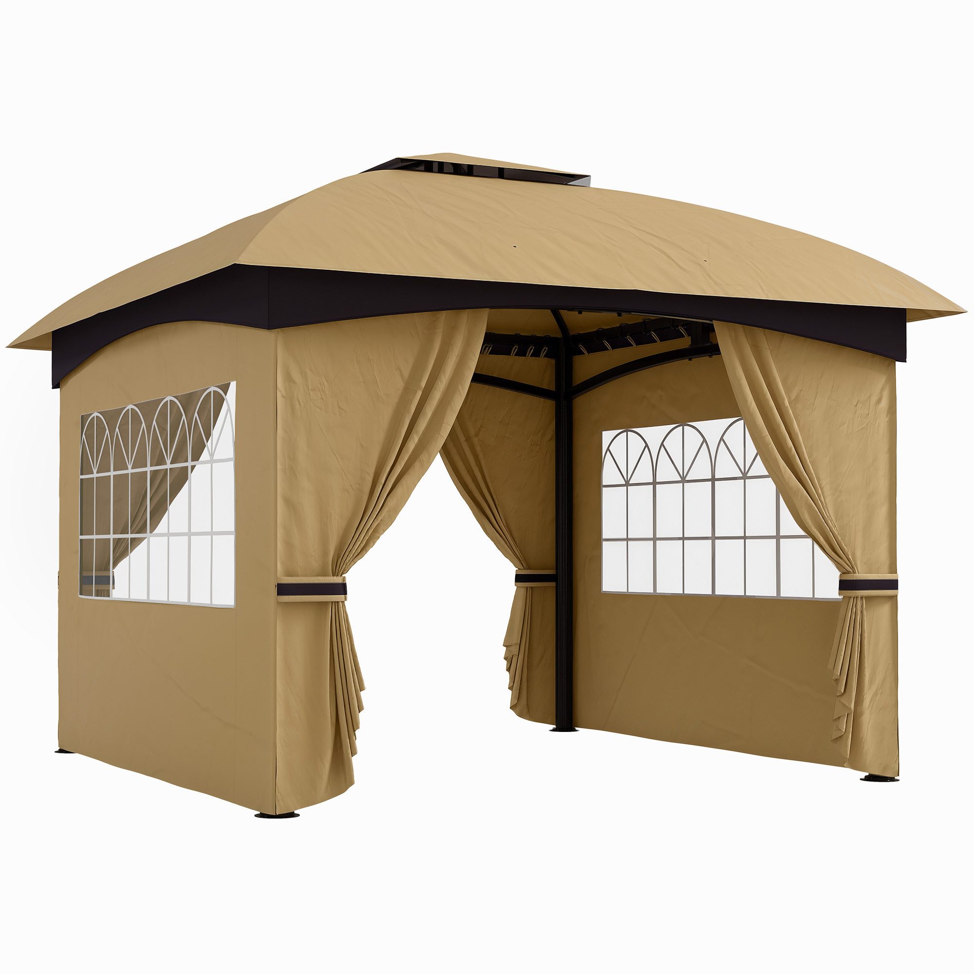 Outsunny Pavillon wasserabweisend Gartenpavillon mit 4 günstig online kaufen