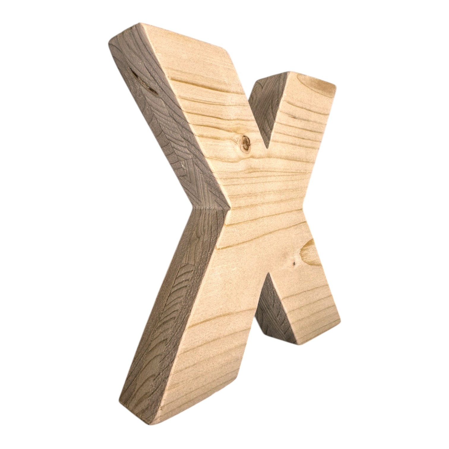 Zayno Deko-Buchstaben Holzbuchstabe "X" aus massivem Fichtenholz (Packung, 1 St., Fördert das Kennenlernen des Alphabetes), in liebevoller Handarbeit aus hochwertigem Fichtenholz gefertigt.