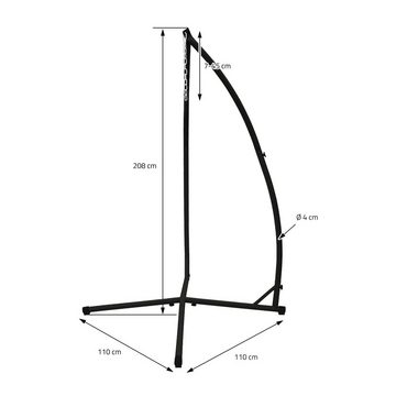 ML-DESIGN Kinderbett Hängewiege Hängematte Hängekorb Federwiege Hängesesselgestell, Beige mit Gestell Schwarz 208cm zum Aufhängen Liegekissen verstellbar