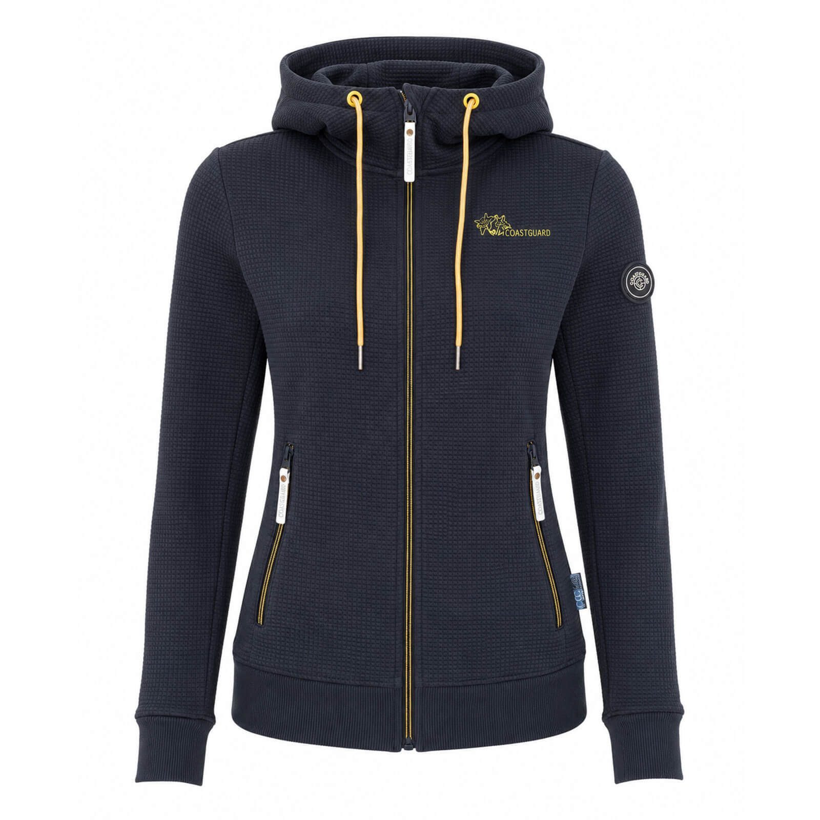 Coastguard Kapuzensweatjacke Damen Sweatjacke 51063 mit Kapuze - Kapuzenjacke mit Waffelstruktur Kapuzen-Print, Kinnschutz, Reißverschlusstaschen, Rippbündchen – Bild 2 von 5