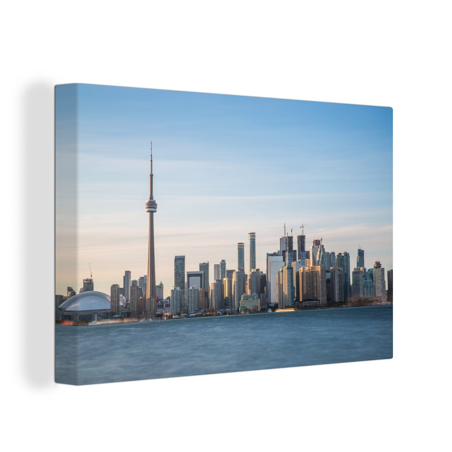 OneMillionCanvasses® Leinwandbild Skyline von Toronto mit dem CN Tower in Kanada, (1 St), Wandbild Leinwandbilder, Aufhängefertig, Wanddeko, 30x20 cm