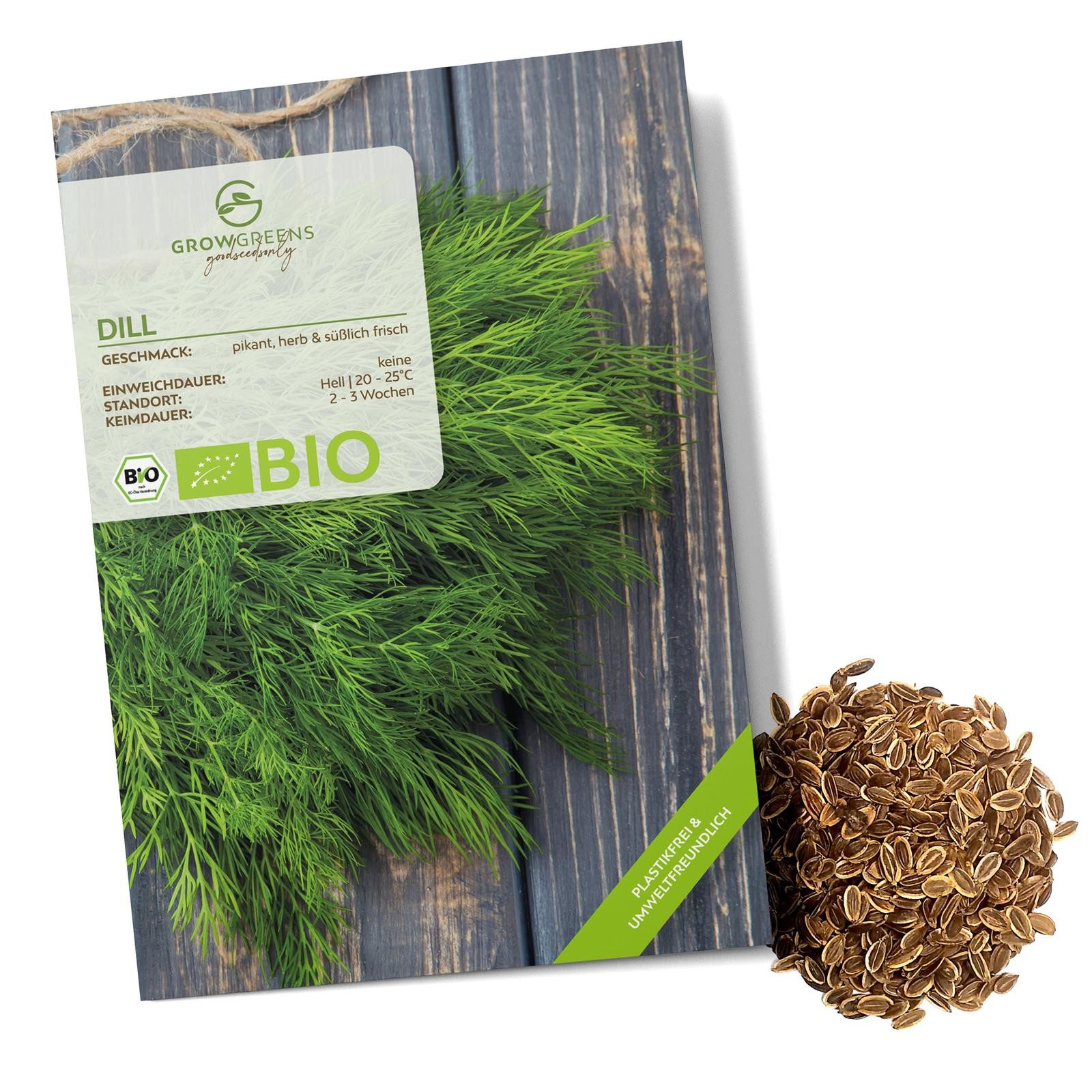 Kräutersamen BIO Dill Samen - Küchenkräuter Saatgut aus bio. Anbau (350 Korn)