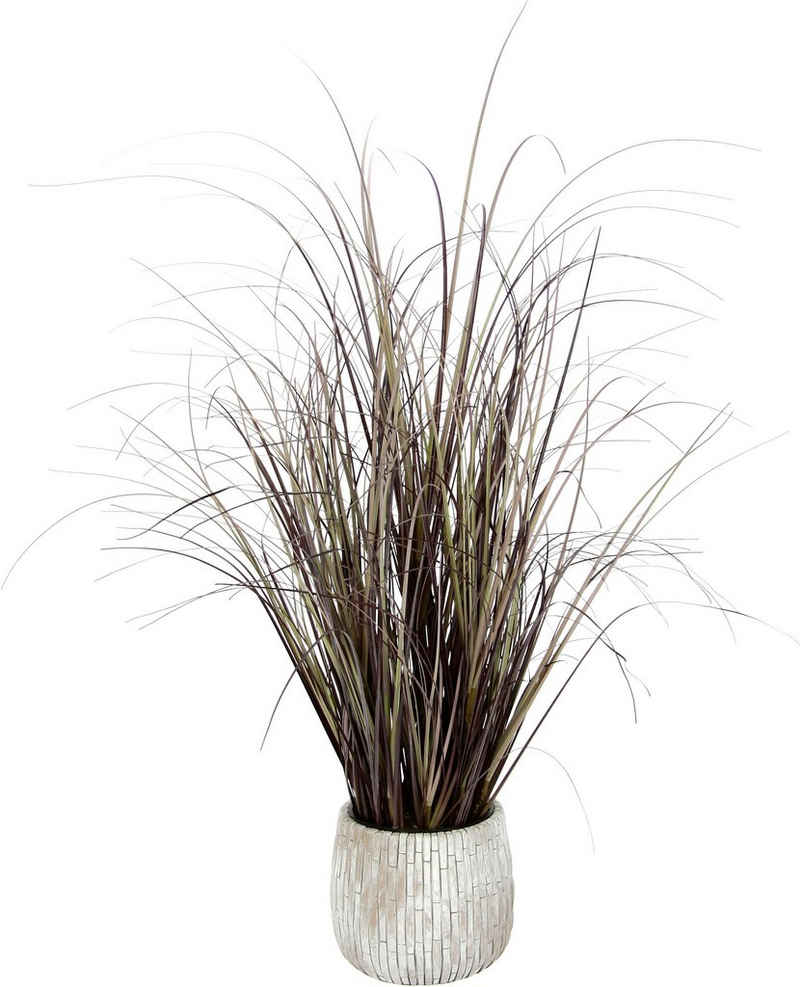 Kunstpflanze »Gras«, I.GE.A., Höhe 65 cm, Mit Übertopf aus Keramik