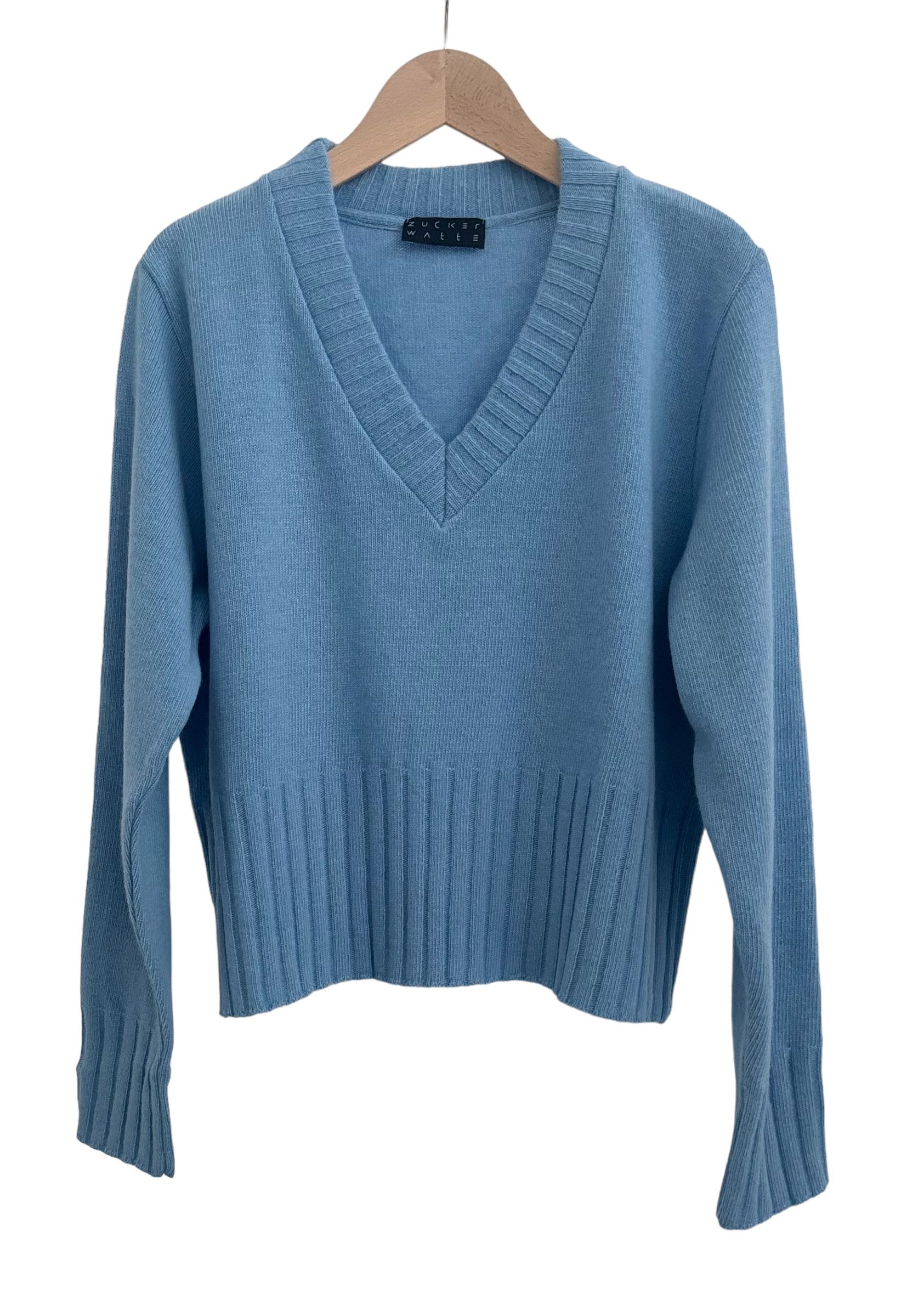 Zuckerwatte V-Ausschnitt-Pullover modisch kurz aus weichem günstig online kaufen
