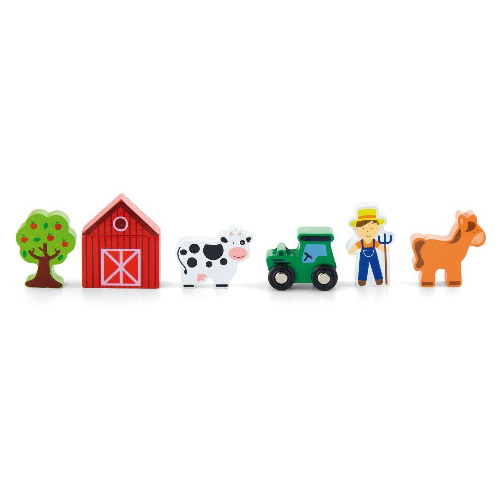 Viga® Holzspielzeug Spielzeug-Zug Viga 50812 Eisenbahn-Set Zubehör-Bauernhof