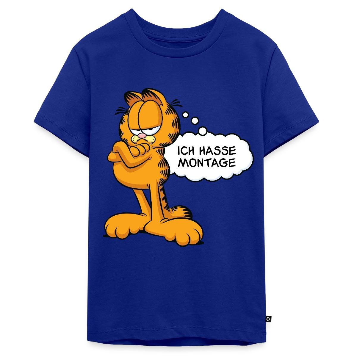 T-Shirt Garfield Ich Hasse Montage Lustiger Spruch Teenager Premium T-Shirt