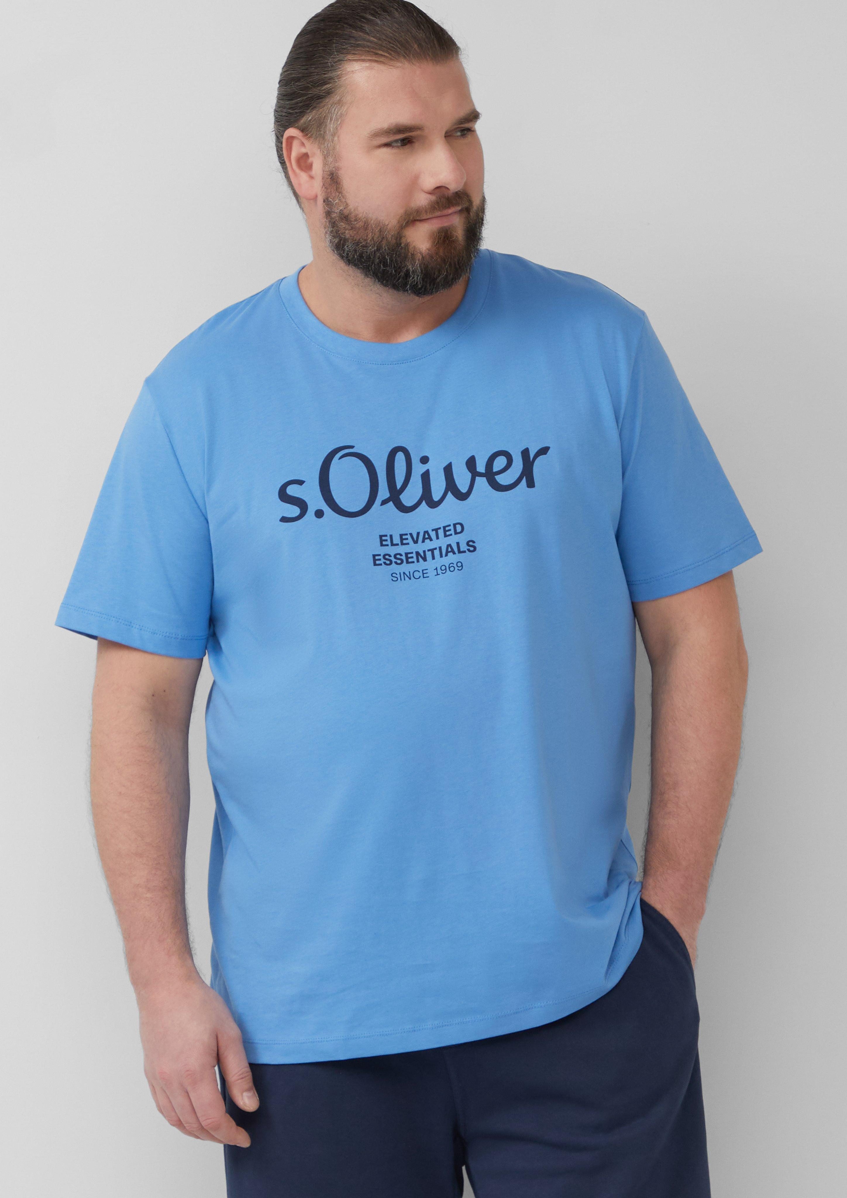 s.Oliver Kurzarmshirt Baumwoll-T-Shirt mit Logo-Print günstig online kaufen