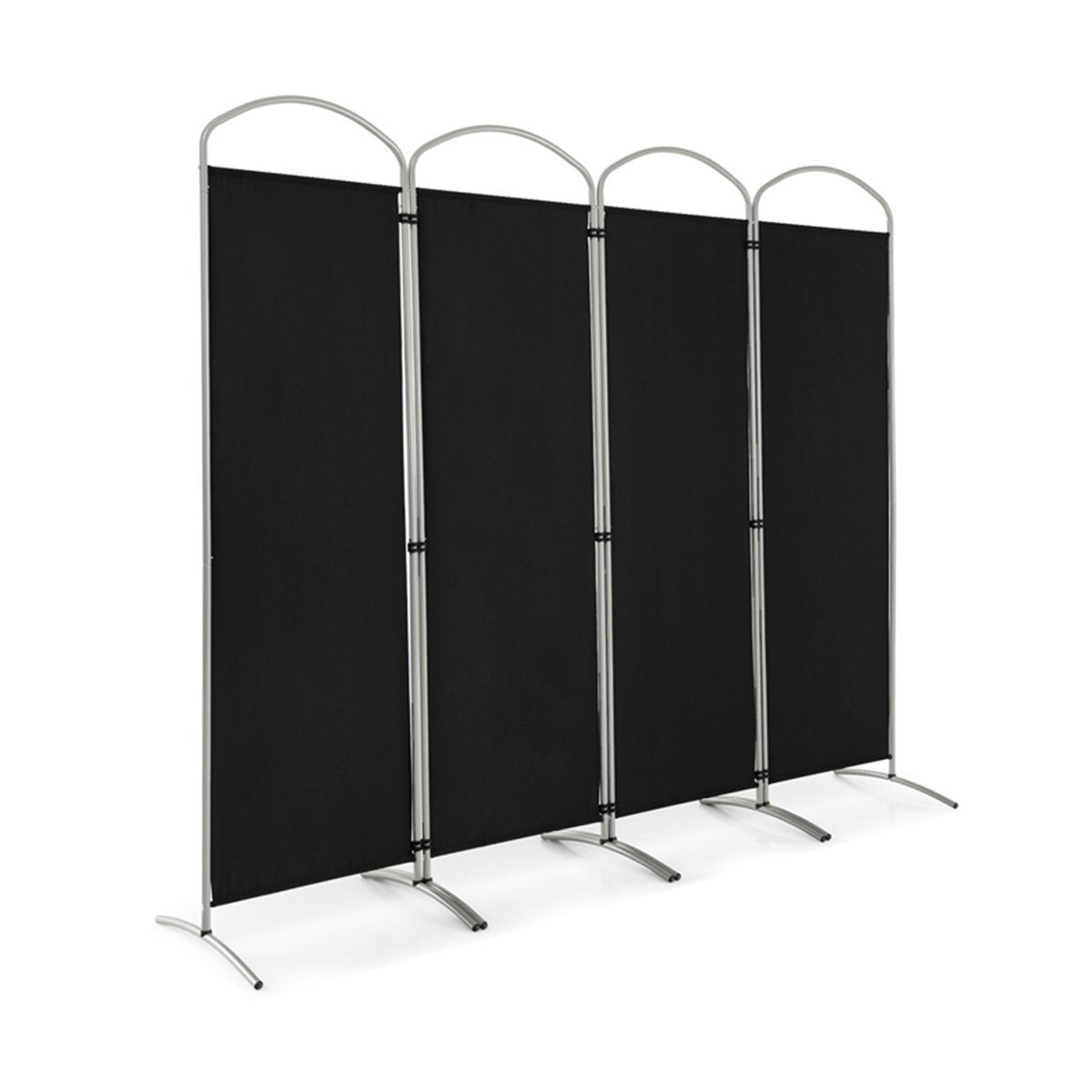 COSTWAY Paravent, 4 teilig, Raumteiler faltbar & abnehmbar, 221 x 188cm schwarz