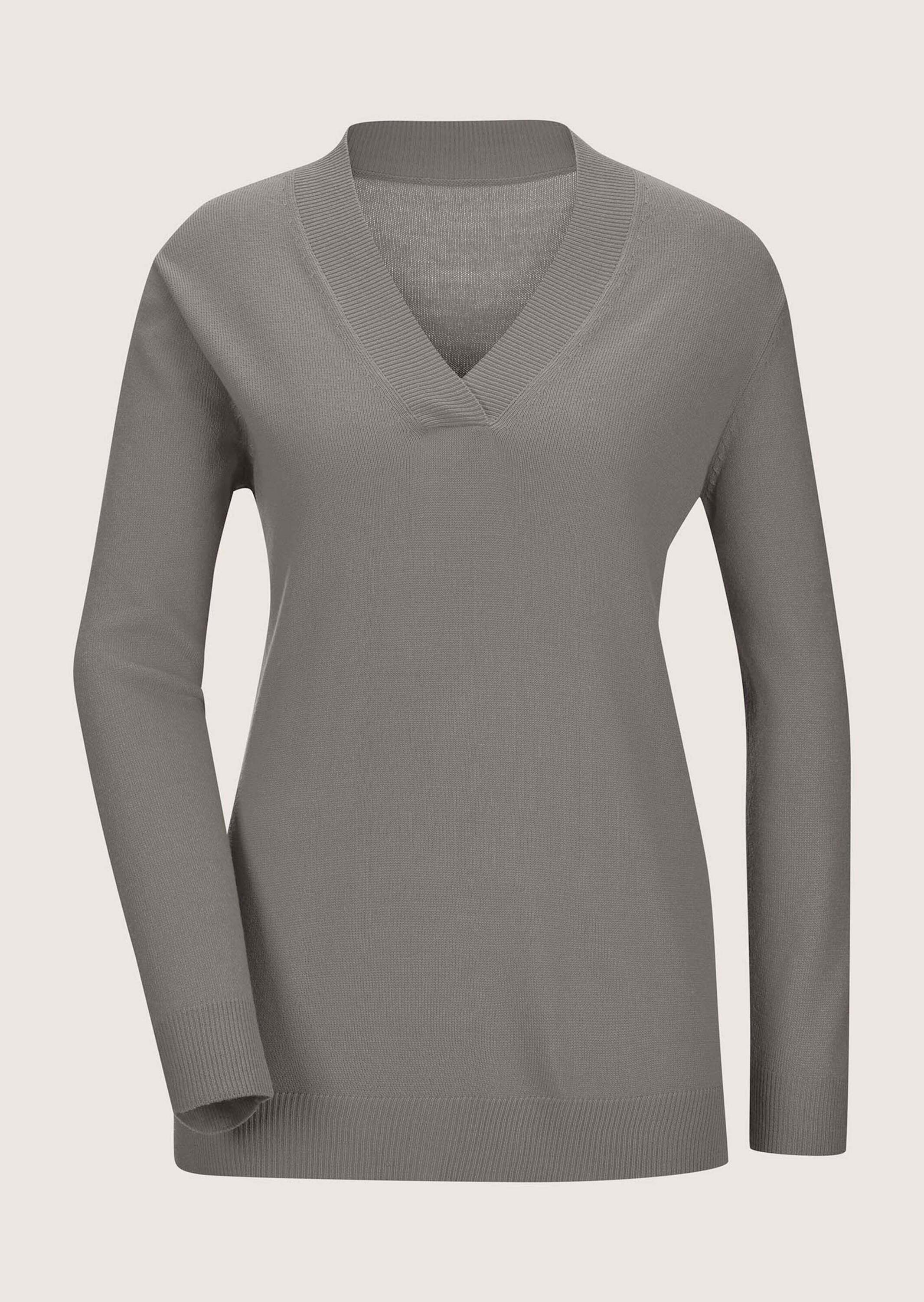 Strickpullover Feinstrickpullover mit V-Ausschnitt