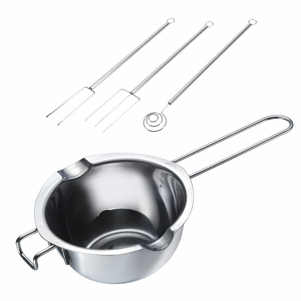 WESTMARK Back-Set Wasserbad-Schmelzschale und Schokoladentauchgabel-Set (3-tlg), spülmschinengeeignet, langlebig