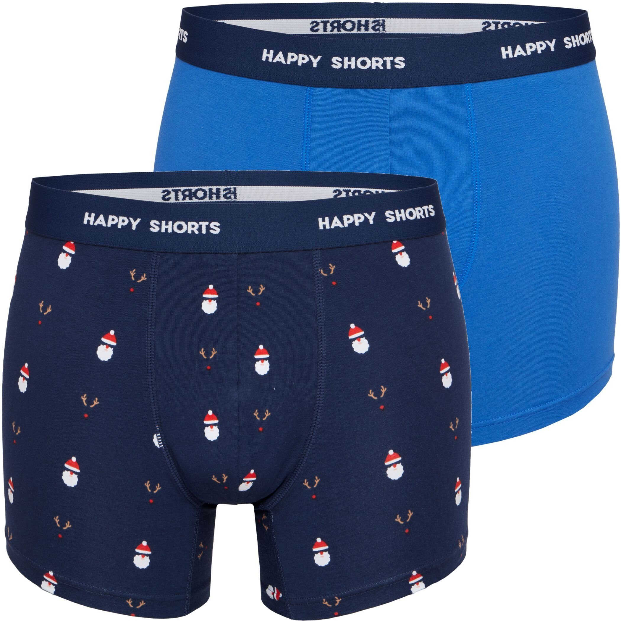 Trunk 2er Pack HAPPY SHORTS Jersey Boxershort Pant Weihnachten Santa Rudolph
