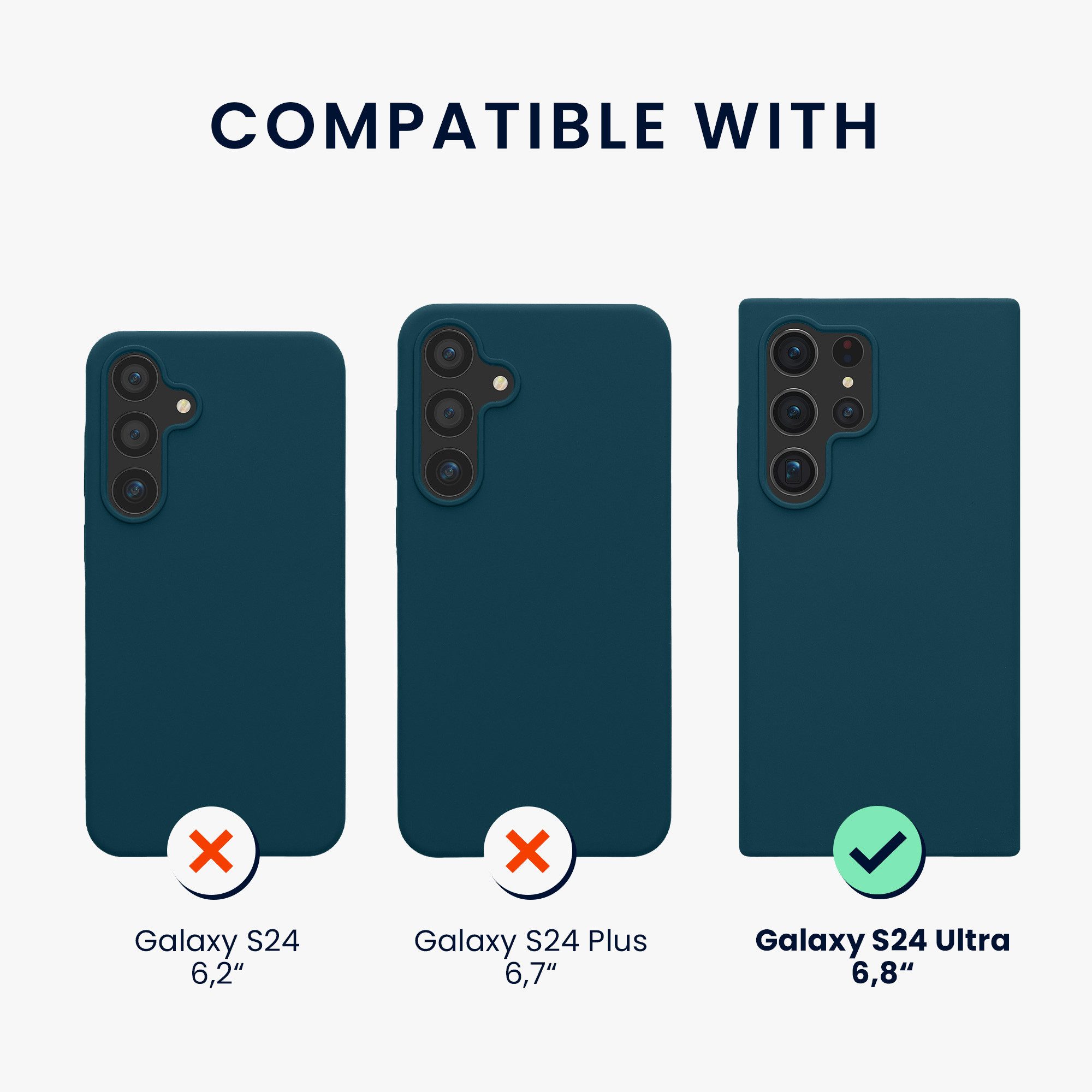 kwmobile Handyhülle Hülle für Samsung Galaxy S24 Ultra, Hülle Silikon gummiert - Handyhülle - Handy Case Cover