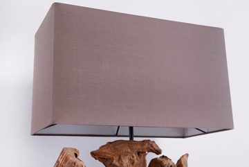 riess-ambiente Tischleuchte ARAGON 40cm braun, ohne Leuchtmittel, Wohnzimmer · Massivholz · Leinen · Schreibtisch