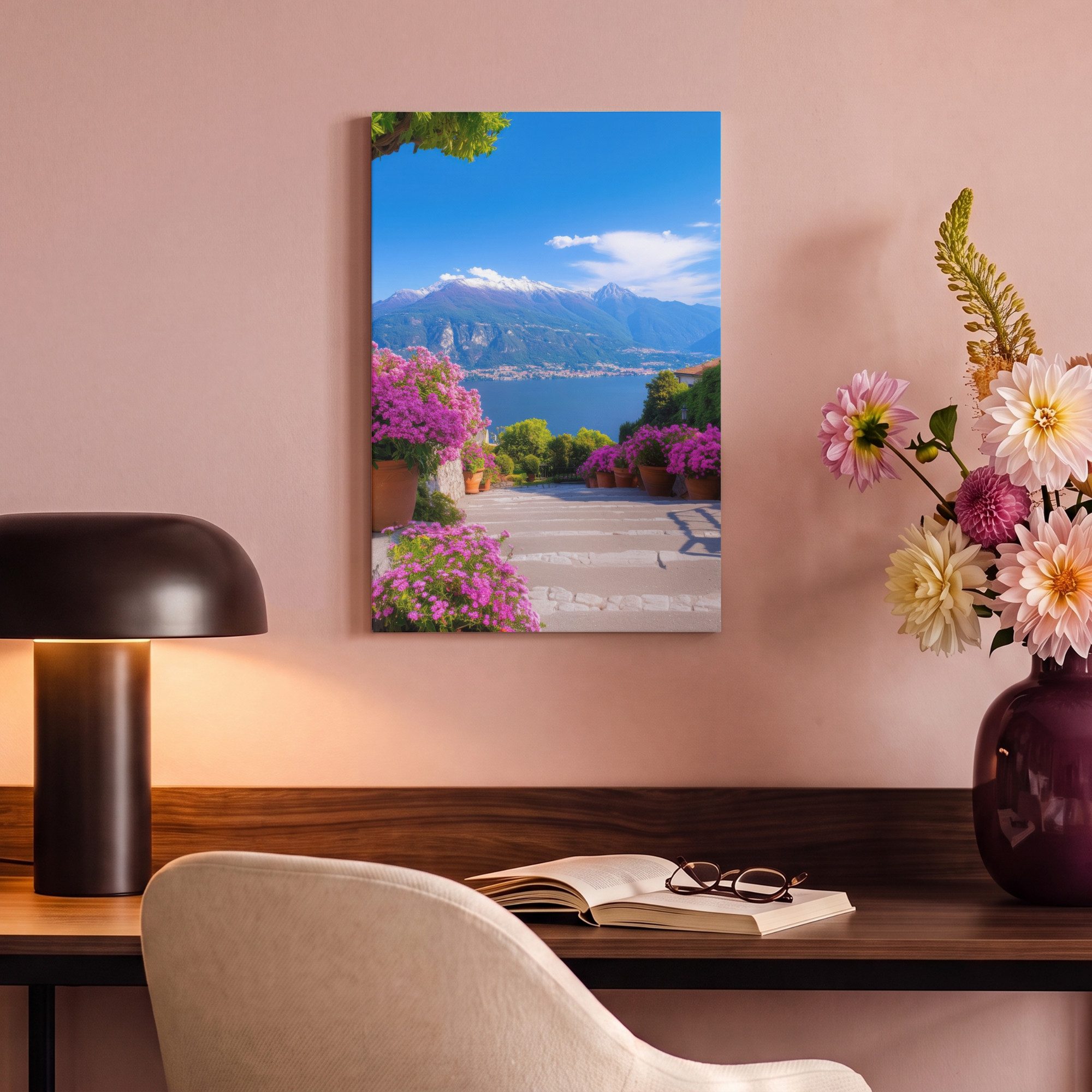 OneMillionCanvasses® Leinwandbild Comer See - Italien - Landschaft, Fotodruck (1 St), Leinwand Canvas Wandbild, Wanddekoration 20x30 cm – Bild 4 von 5