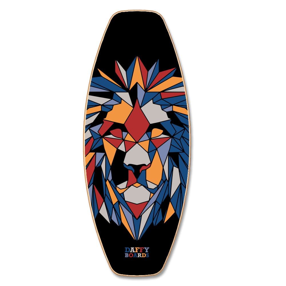 Daffy Boards Balanceboard Allrounder Set mit Korkrolle - Design: Fractal Lion
