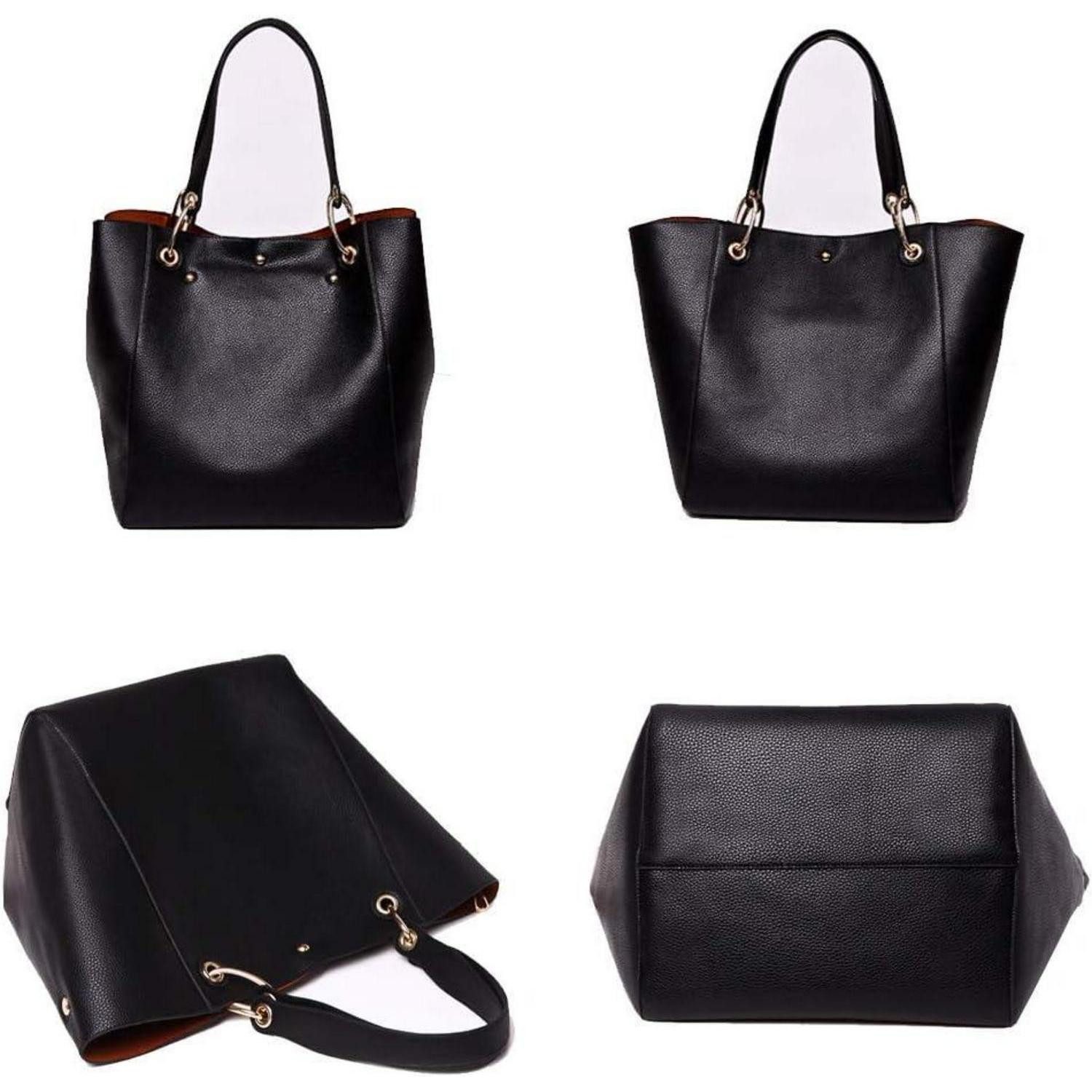 LuxusKollektion Shopper Damen 2 in 1 PU-Leder Vintage Shopper Schultertasche Hobo Handtasche