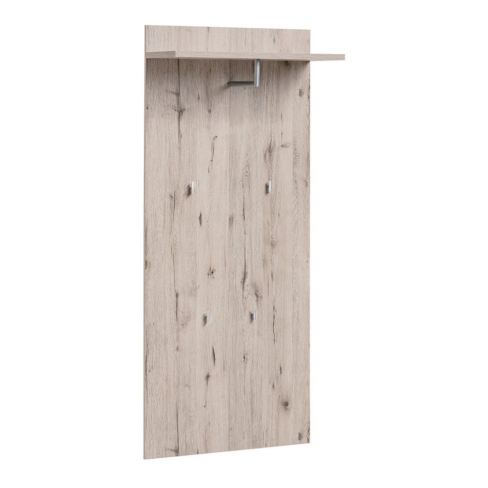 Lomadox Garderobenpaneel GALLIPOLI-164, Flurgarderobe, 4 Kleiderhaken, Eiche