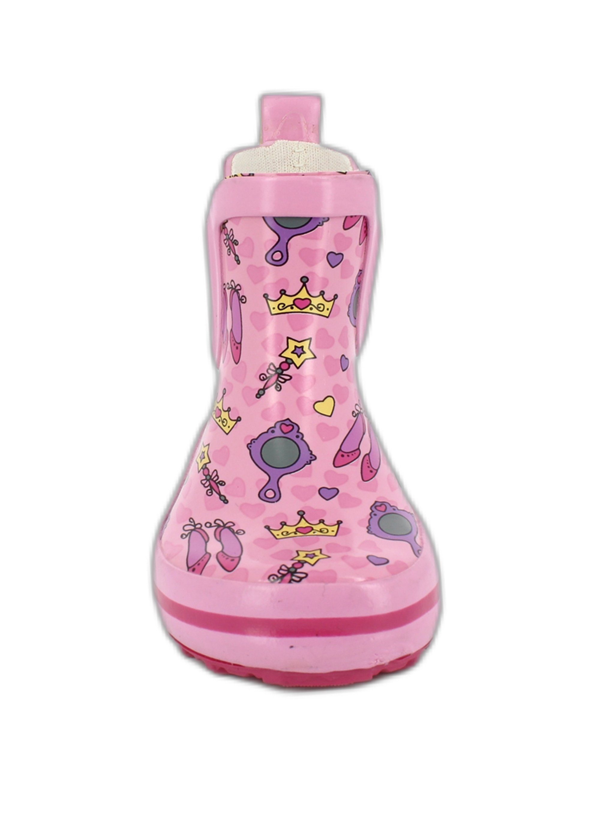 Beck Kleinkinder Gummistiefel Prinzessin Gummistiefel (wasserdichter Kurzstiefel aus Naturkautschuk, weich und flexibel) seitliche Gummi-Einsätze für leichtes A – Bild 4 von 5