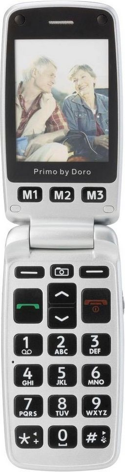 Doro Primo 413 Klapphandy (6,1 cm/2,4 Zoll, 2 MP Kamera),  Großtastenklapphandy mit Tischladestation