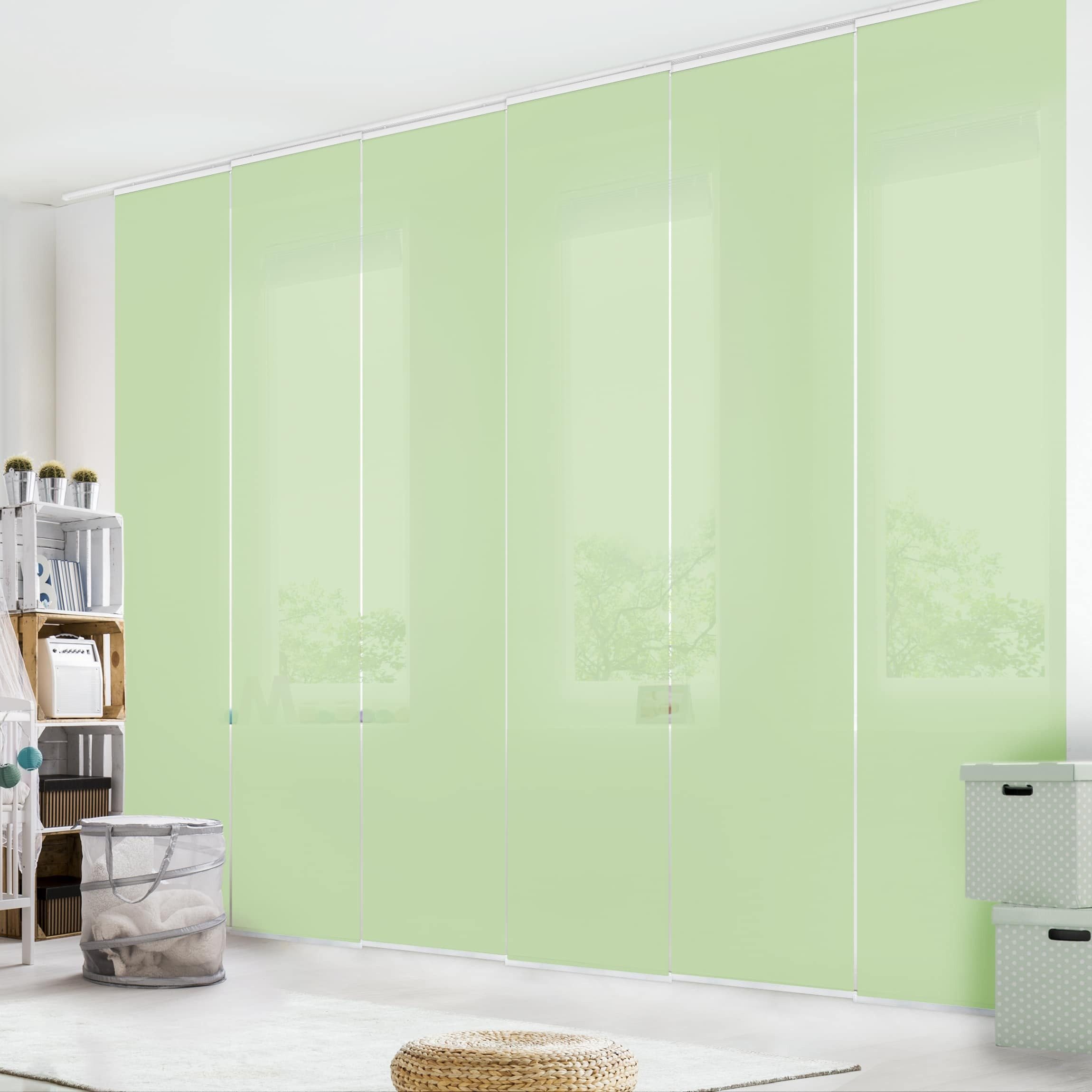 Bilderdepot24 Schiebegardine modern Flächenvorhang blickdicht Mint, günstig online kaufen