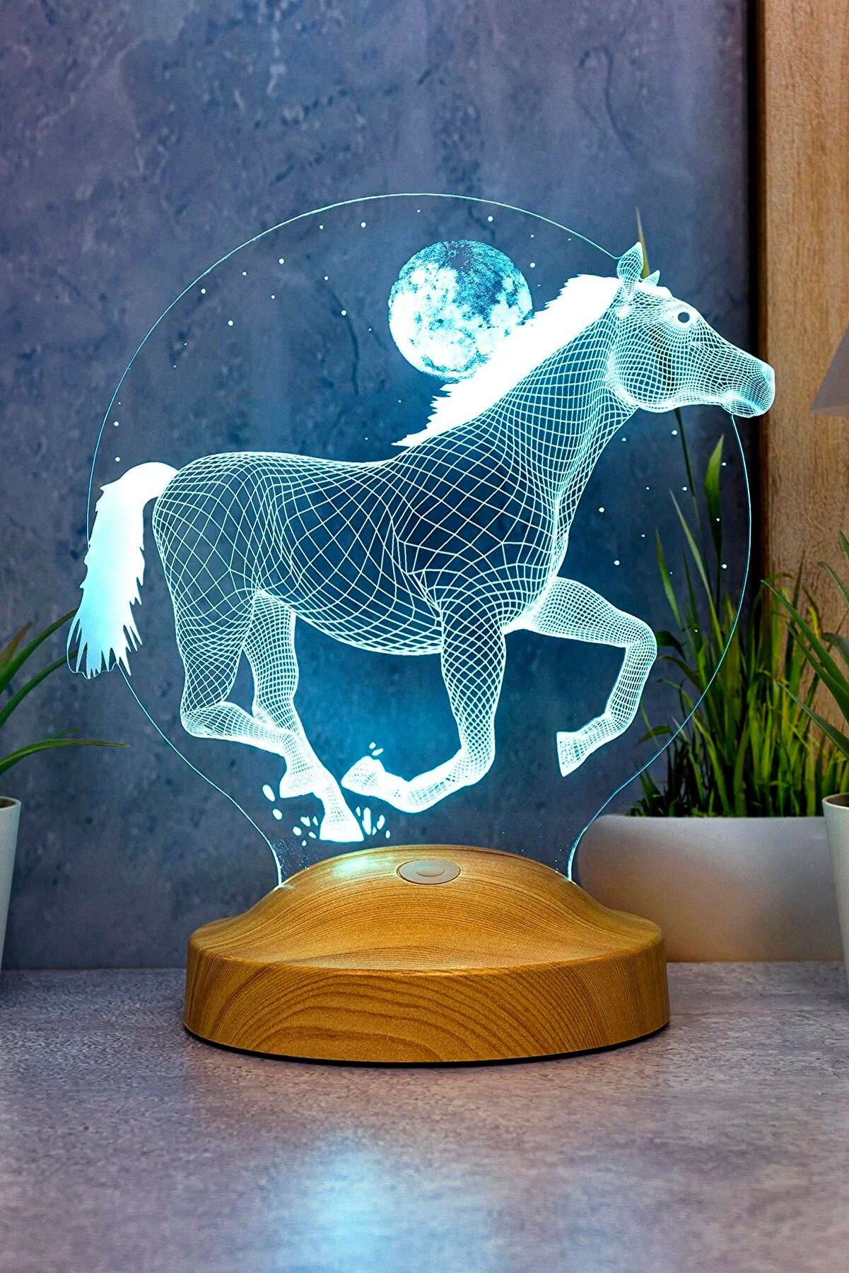 Geschenkelampe LED Nachttischlampe Pferd 3D Nachtlicht für Reiterin und Reiter und Pferdeliebhaber, Leuchte 7 Farben fest integriert, Geburtstagsgeschenk für Freunde, Mädchen, Jungen