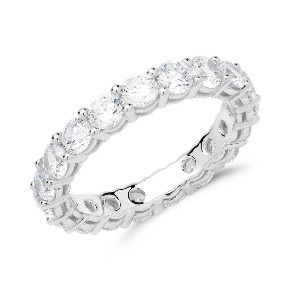 JEWLIX Verlobungsring Eternity aus 925?Silber rundum mit funkelnden Zirkonia besetzt VR0165
