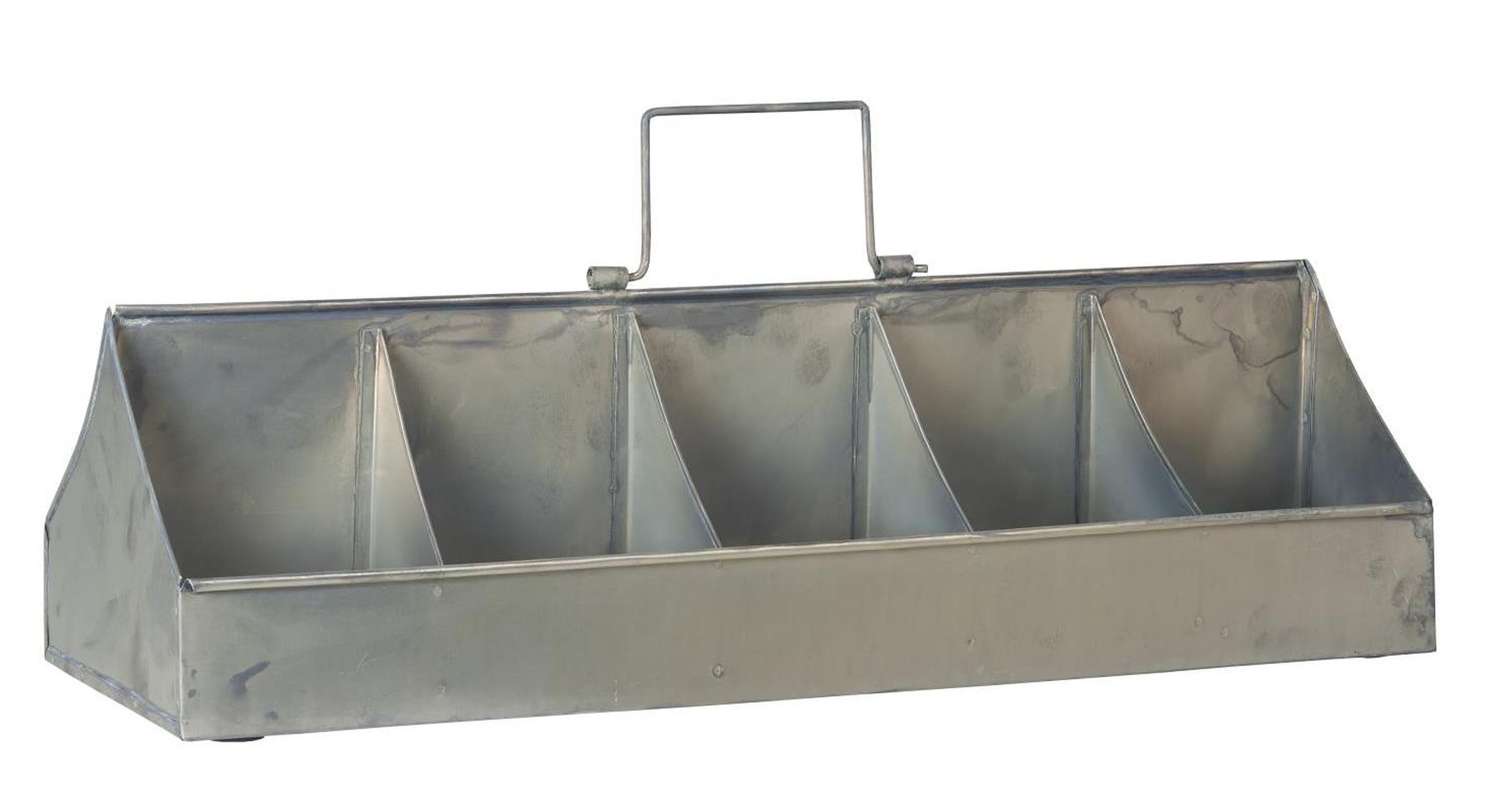 Ib Laursen Aufbewahrungsbox Ib Laursen - Kiste Korb mit 10 Fächer und Henkel Metall Grau 57228-18