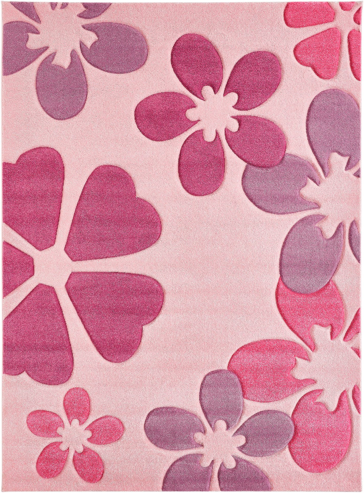 LUXOR living Kinderteppich Flair, rechteckig, Höhe: 15 mm, Kurzflor, Blumen Design, Kinderzimmer